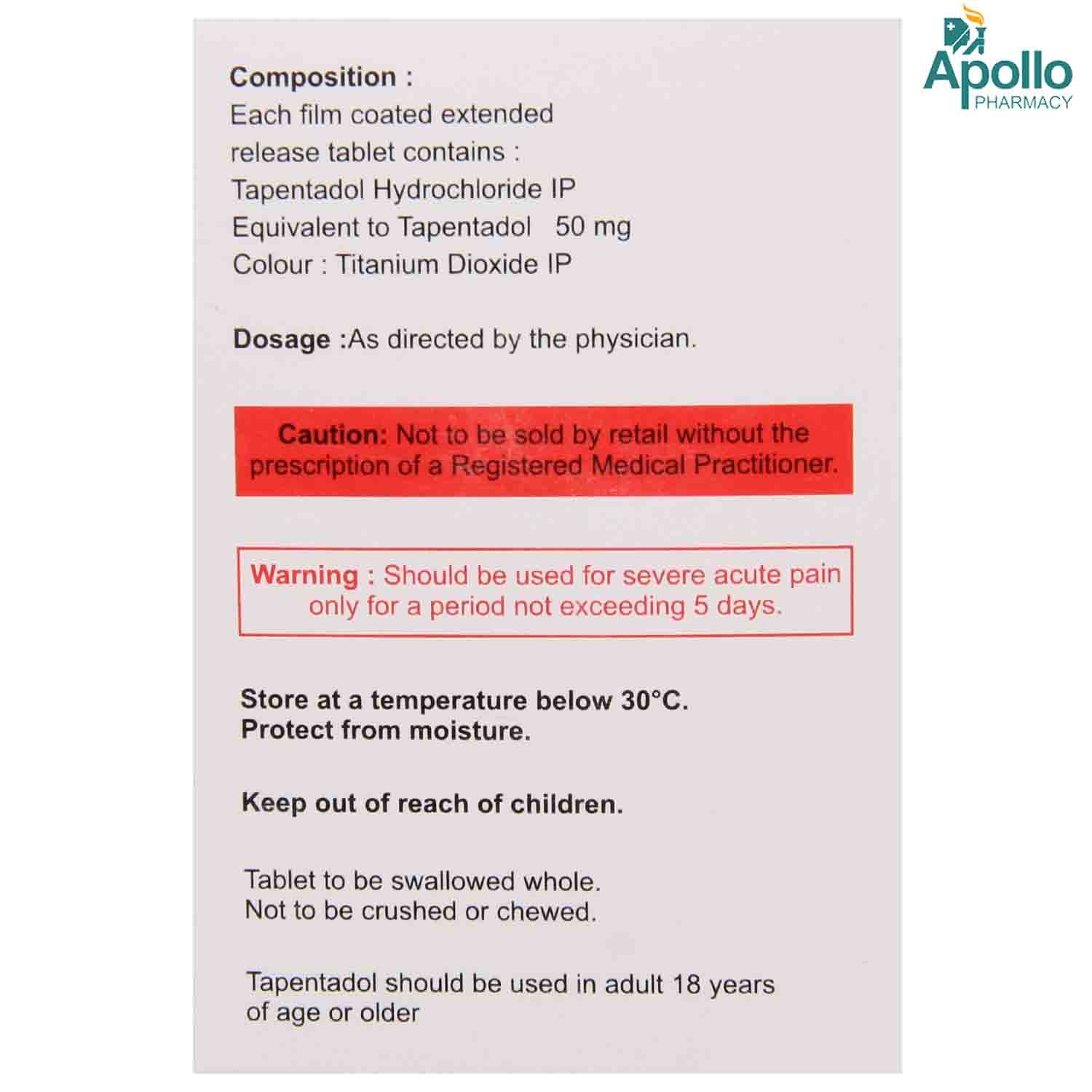 Tapenax ER 50 Tablet 15's, Pack of 15 TabletS Tapenax ER 50 Tablet 15's, Pack of 15 TabletS