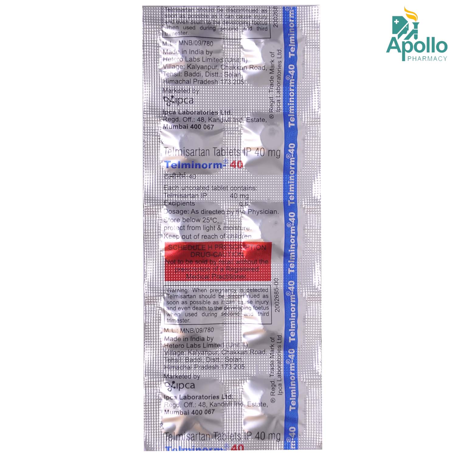 Telminorm-40 Tablet 10's, Pack of 10 TABLETS Telminorm-40 Tablet 10's, Pack of 10 TABLETS