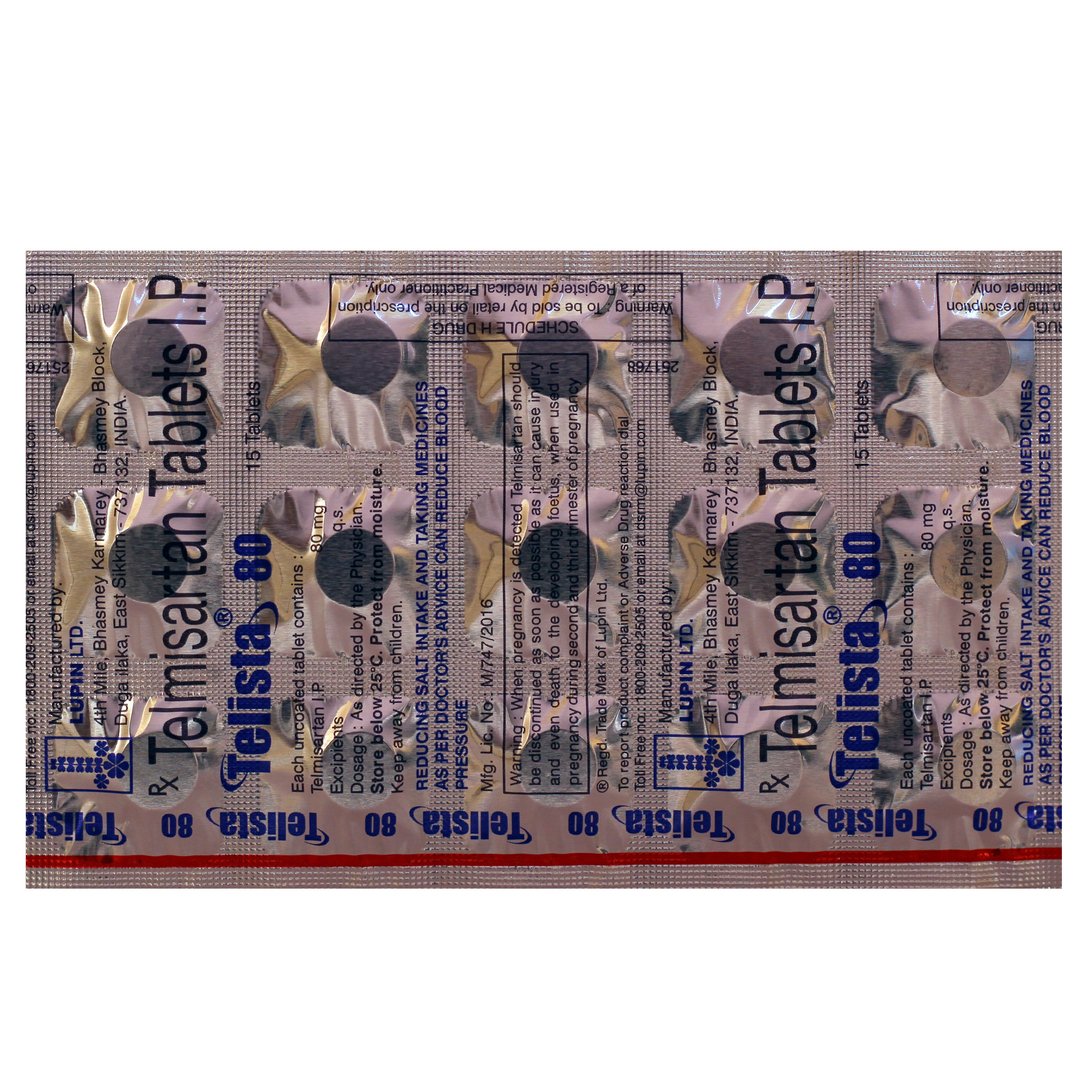 Telista 80 Tablet 15's, Pack of 15 TABLETS Telista 80 Tablet 15's, Pack of 15 TABLETS