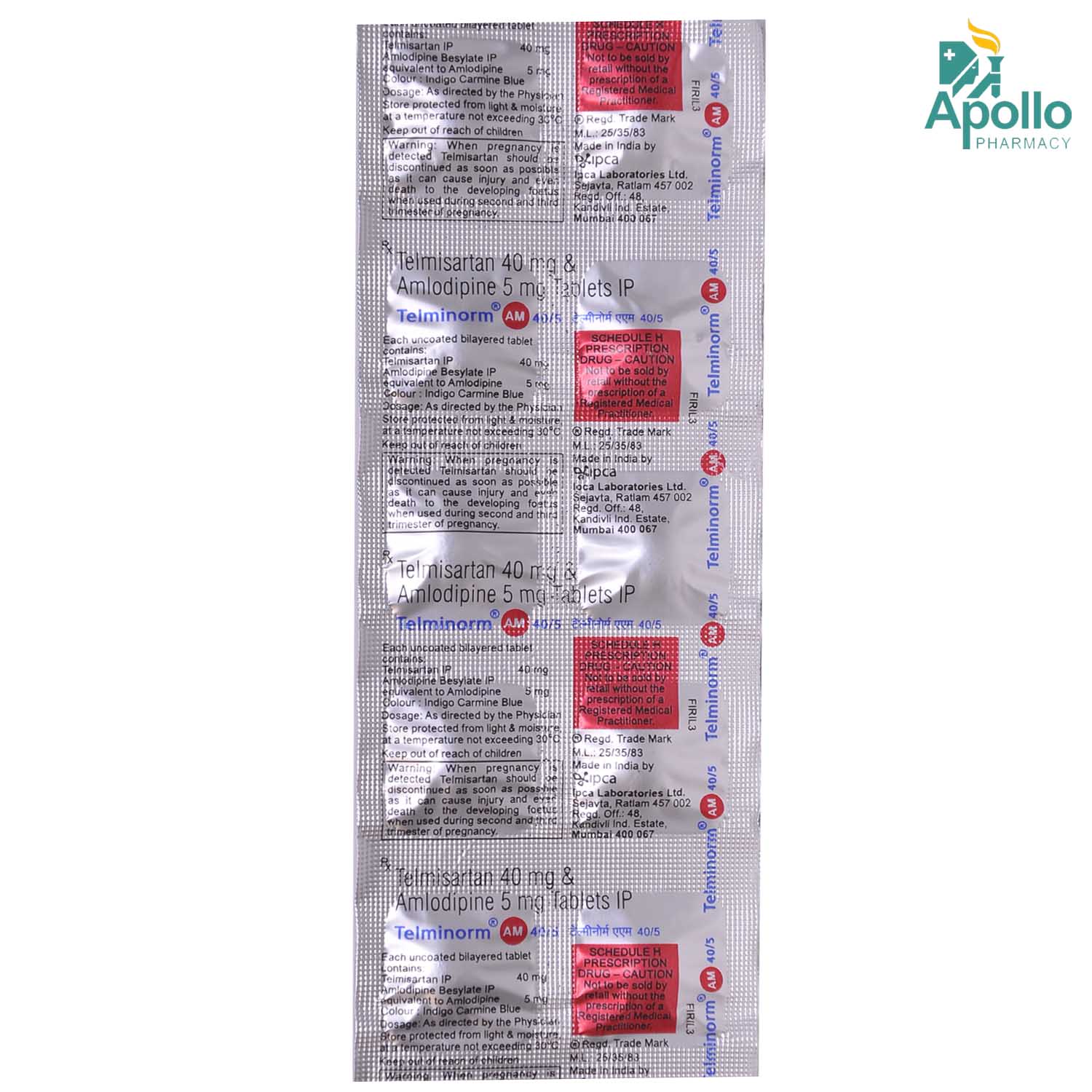 Telminorm AM 40/5 Tablet 10's, Pack of 10 Telminorm AM 40/5 Tablet 10's, Pack of 10