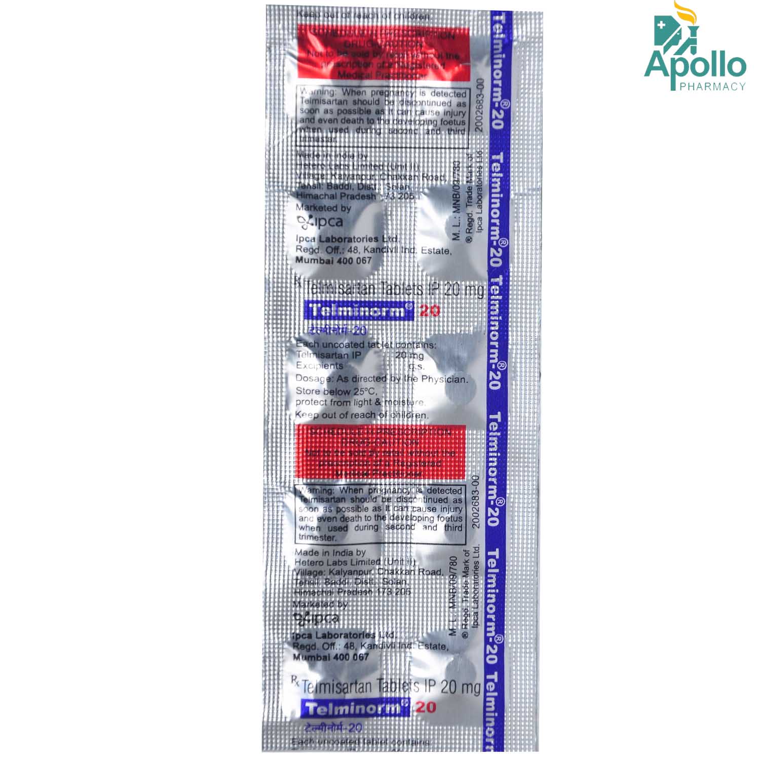 Telminorm 20 Tablet 10's, Pack of 10 TABLETS Telminorm 20 Tablet 10's, Pack of 10 TABLETS