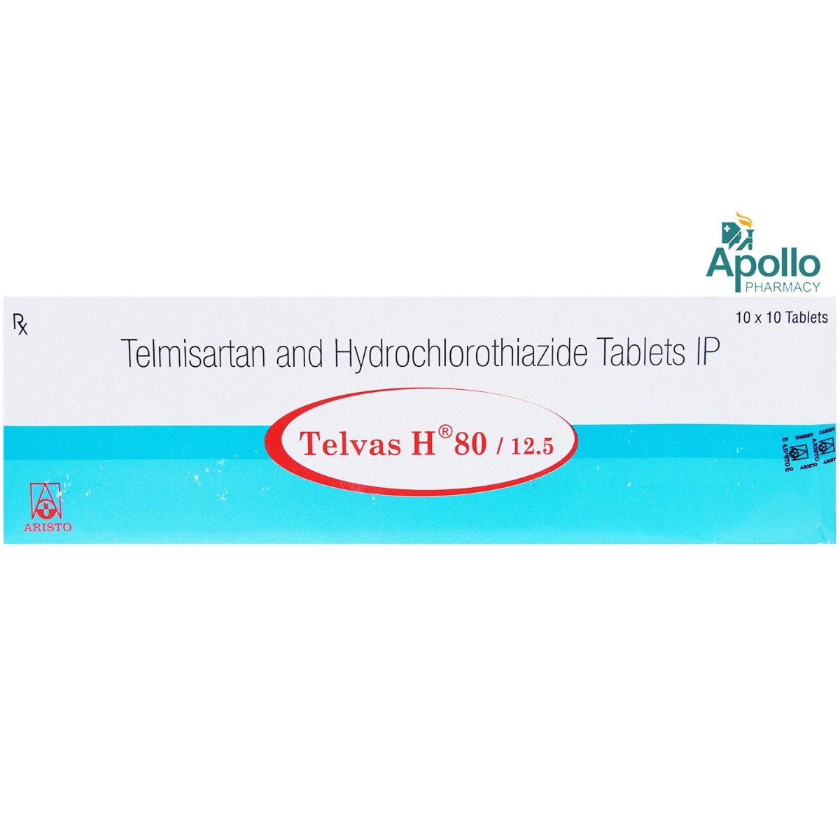 Telvas H 80/12.5 Tablet 10's, Pack of 10 Telvas H 80/12.5 Tablet 10's, Pack of 10