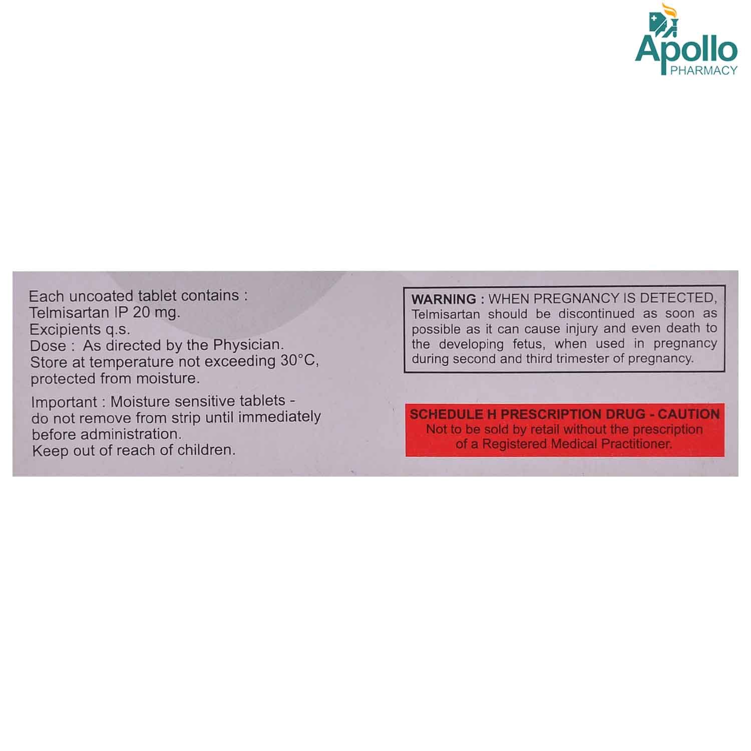 Telmikaa 20 Tablet 10's, Pack of 10 TABLETS Telmikaa 20 Tablet 10's, Pack of 10 TABLETS