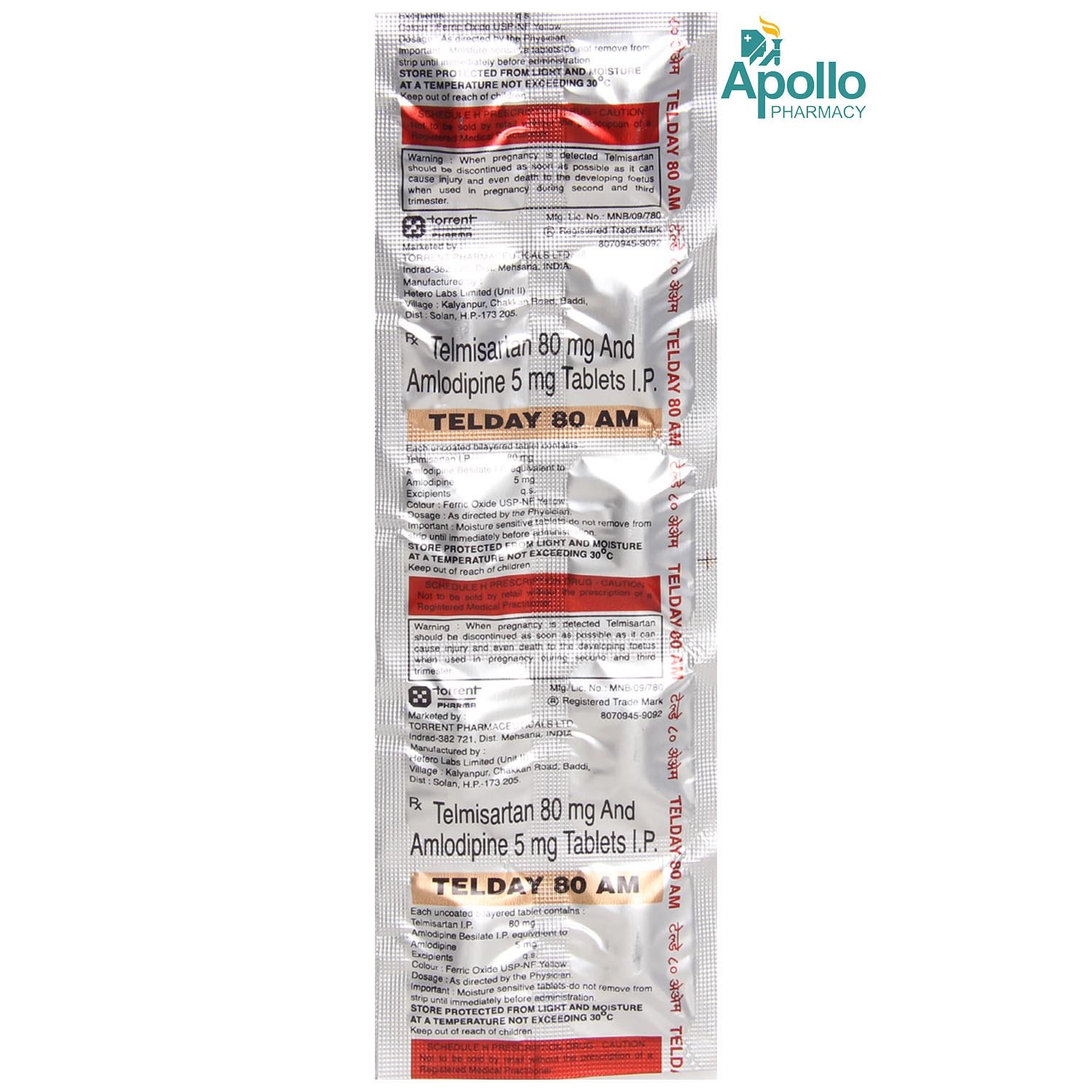 Telday 80 AM Tablet 10's, Pack of 10 Telday 80 AM Tablet 10's, Pack of 10