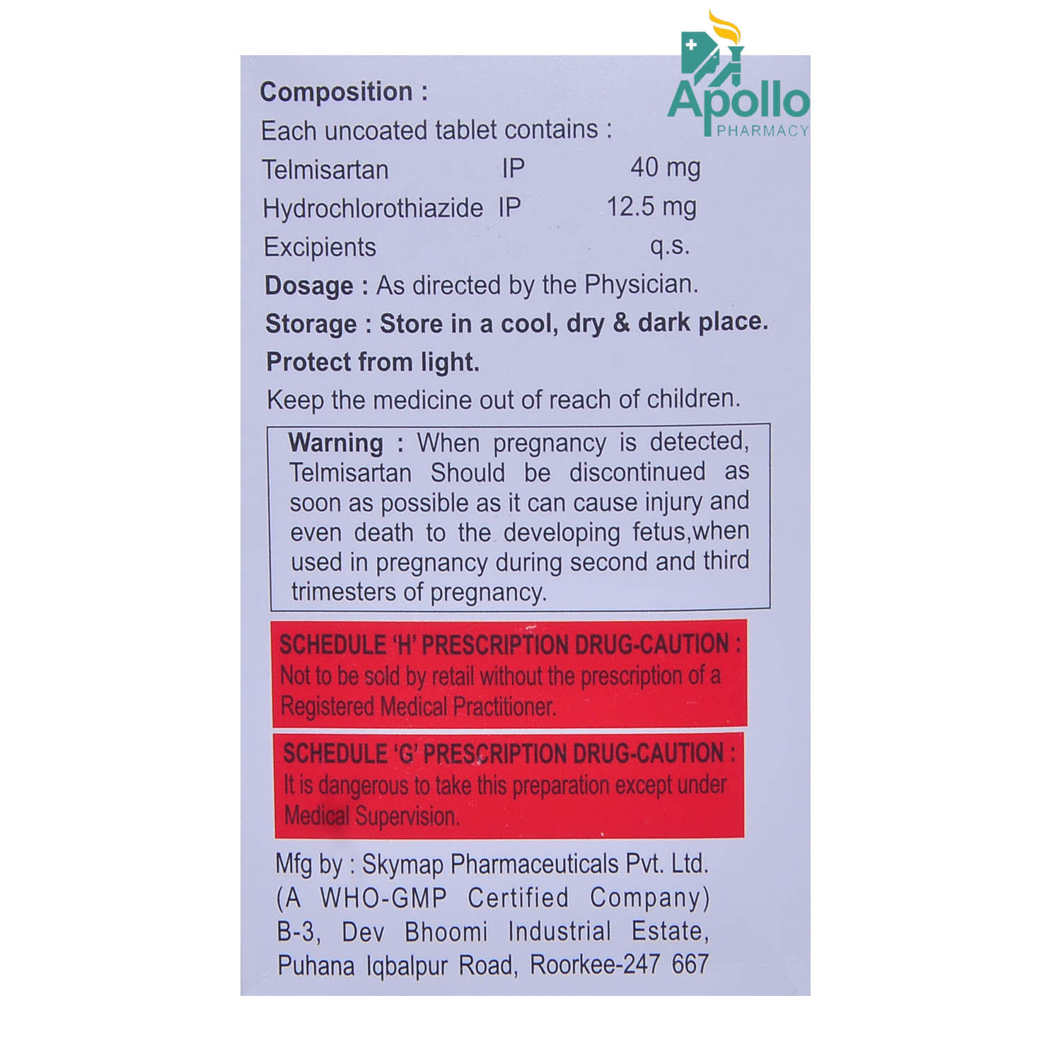 Telmavas-H Tablet 10's, Pack of 10 Telmavas-H Tablet 10's, Pack of 10