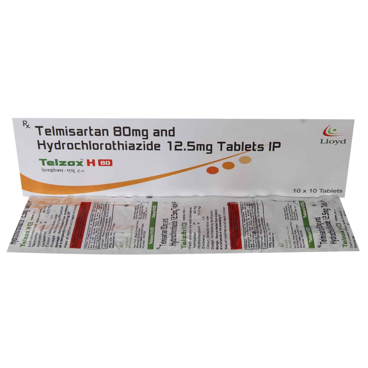 Telzox-H 80 Tablet 10's, Pack of 10 Telzox-H 80 Tablet 10's, Pack of 10