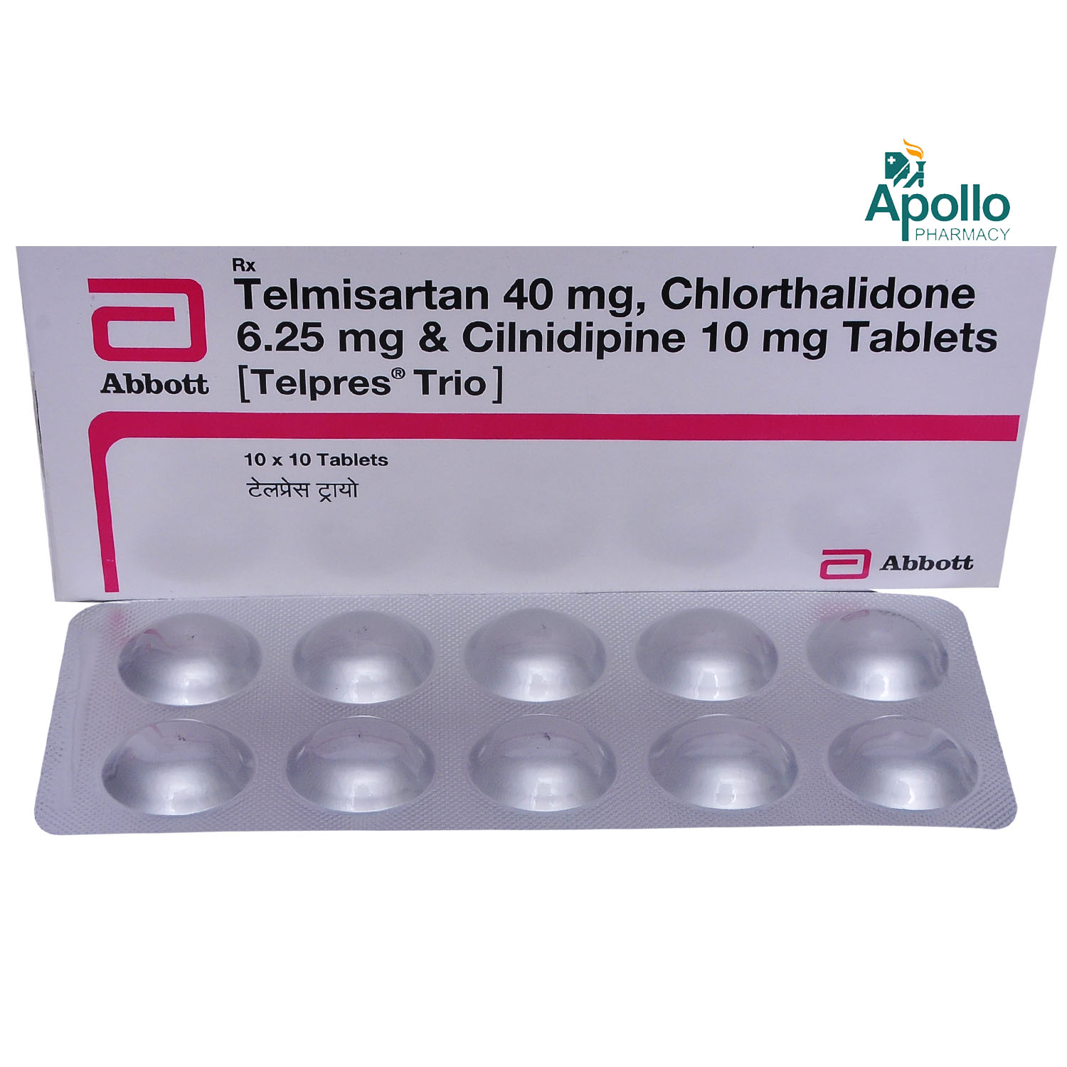 Telpres Trio Tablet 10's, Pack of 10 TabletS Telpres Trio Tablet 10's, Pack of 10 TabletS