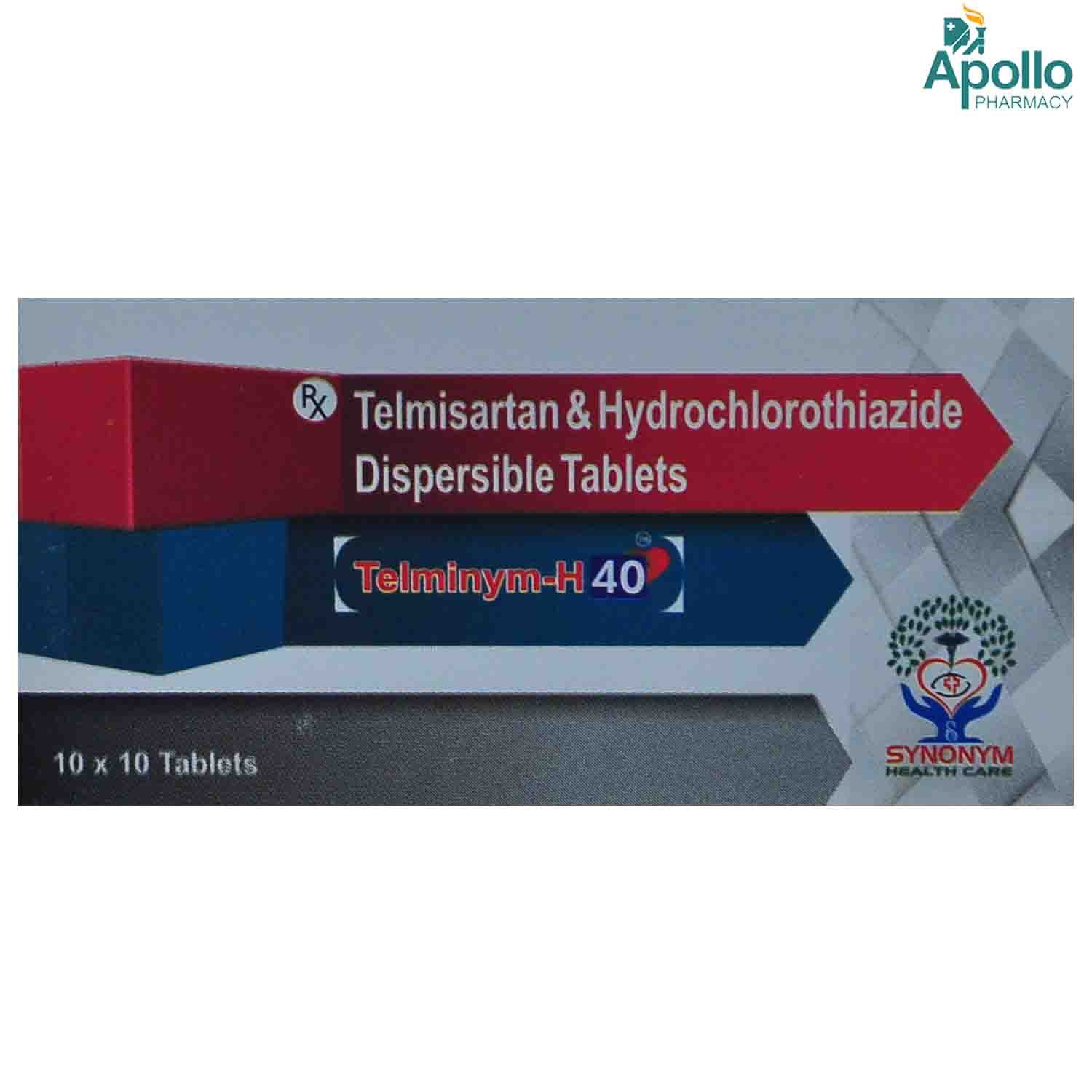 Telminym-H 40/12.5mg Tablet 10's, Pack of 10 TABLETS Telminym-H 40/12.5mg Tablet 10's, Pack of 10 TABLETS