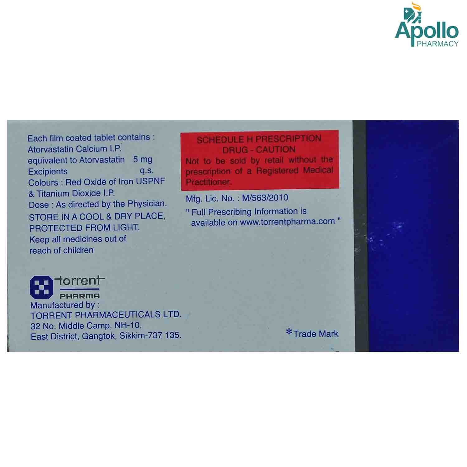 TGTOR 5MG TABLET, Pack of 10 TABLETS TGTOR 5MG TABLET, Pack of 10 TABLETS