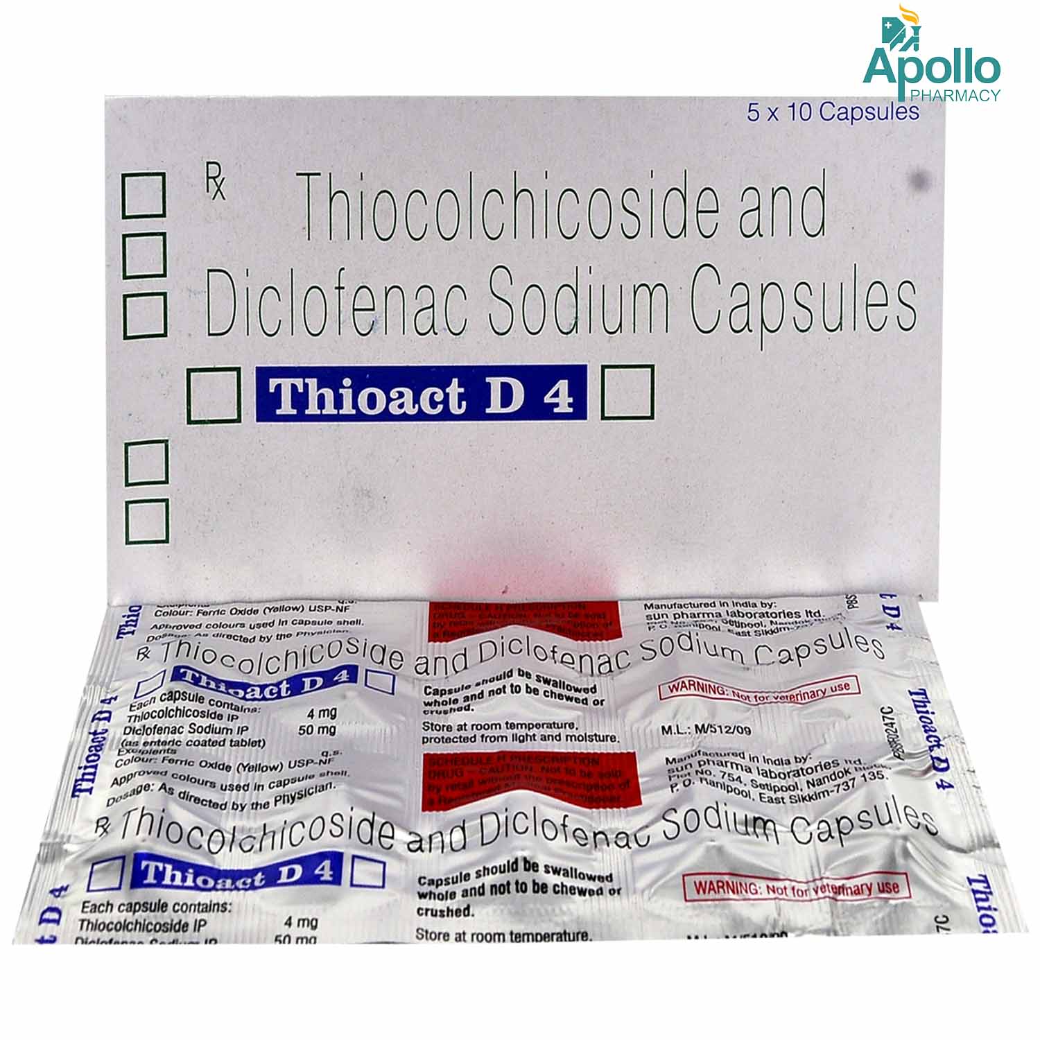 THIOACT D 4MG CAPSULE, Pack of 10 THIOACT D 4MG CAPSULE, Pack of 10