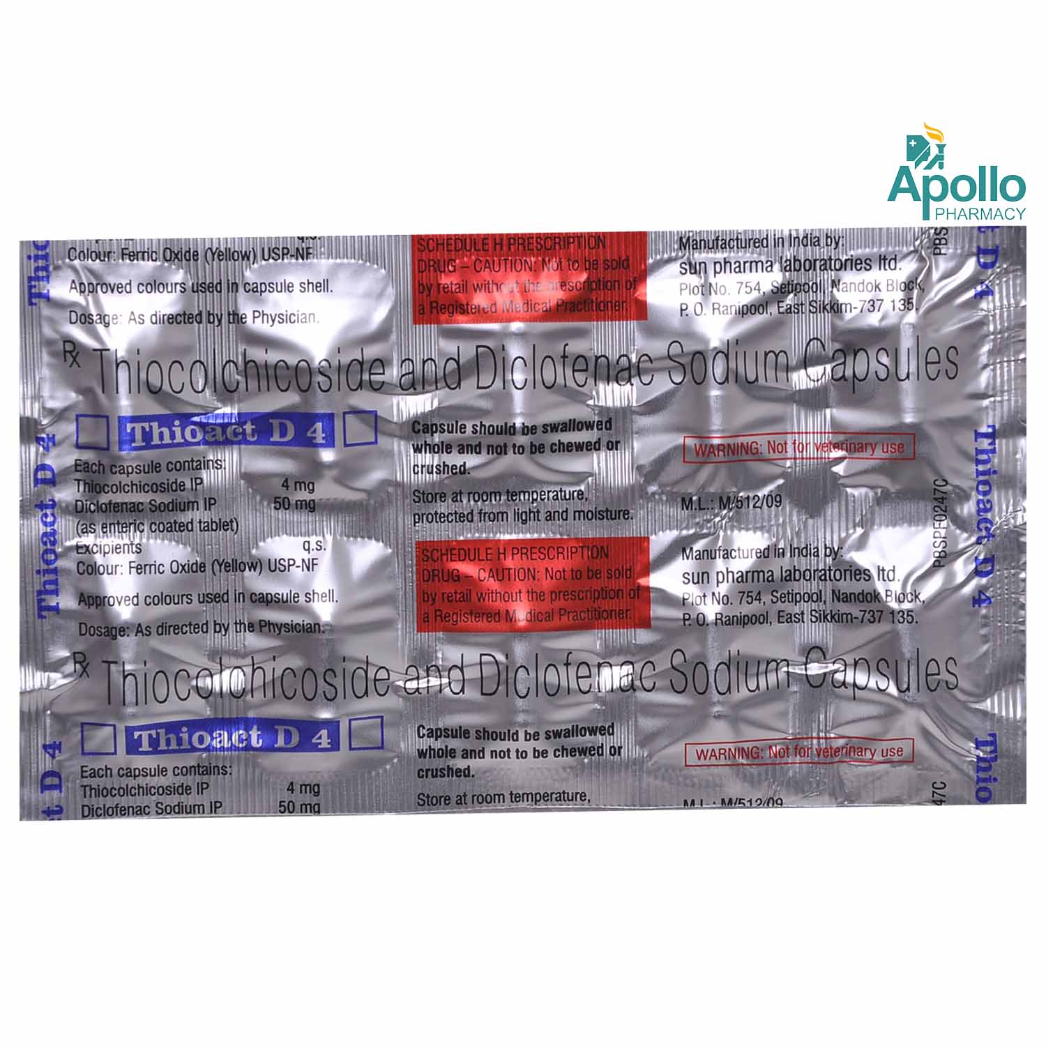 THIOACT D 4MG CAPSULE, Pack of 10 THIOACT D 4MG CAPSULE, Pack of 10