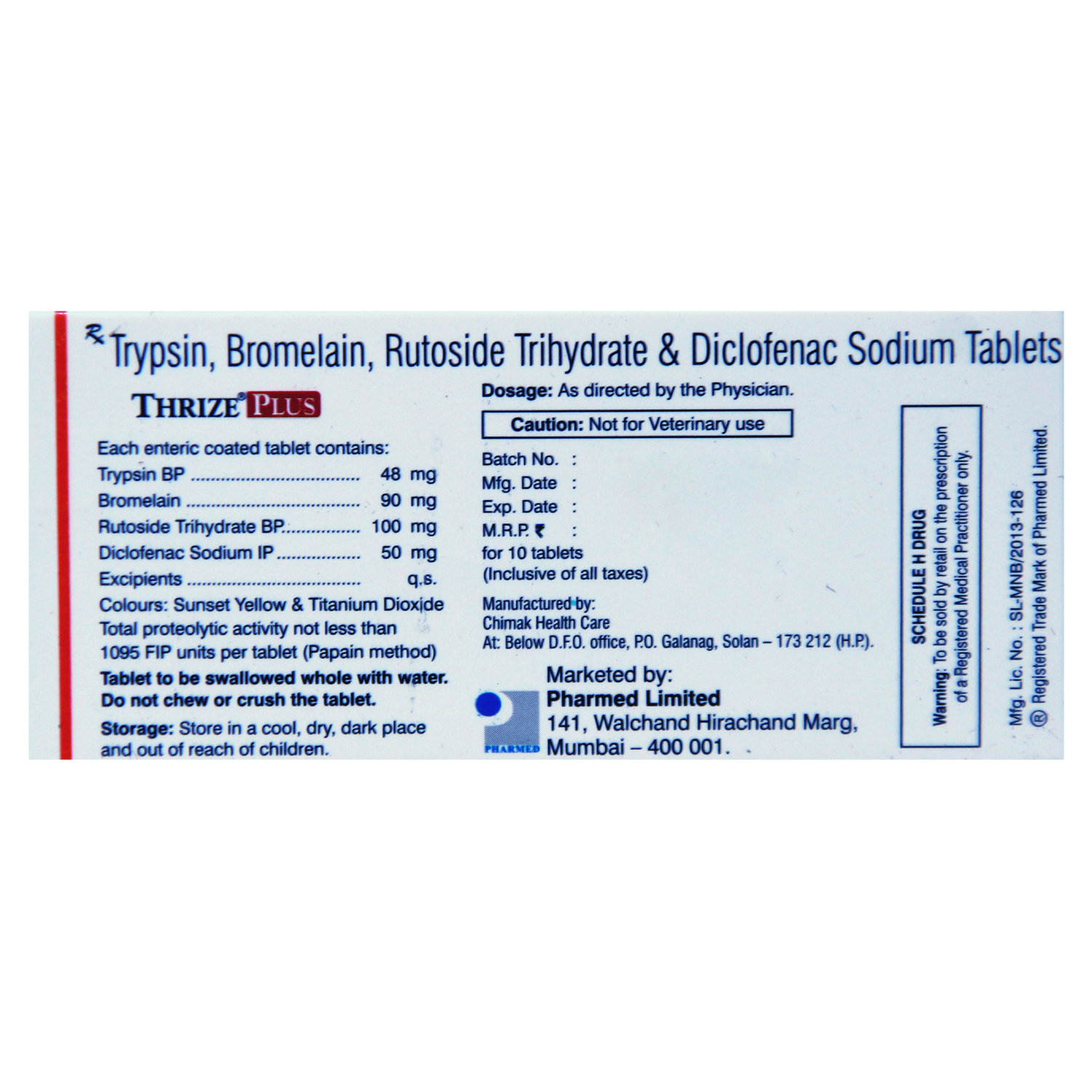 Thrize Plus Tablet 10's, Pack of 10 Thrize Plus Tablet 10's, Pack of 10