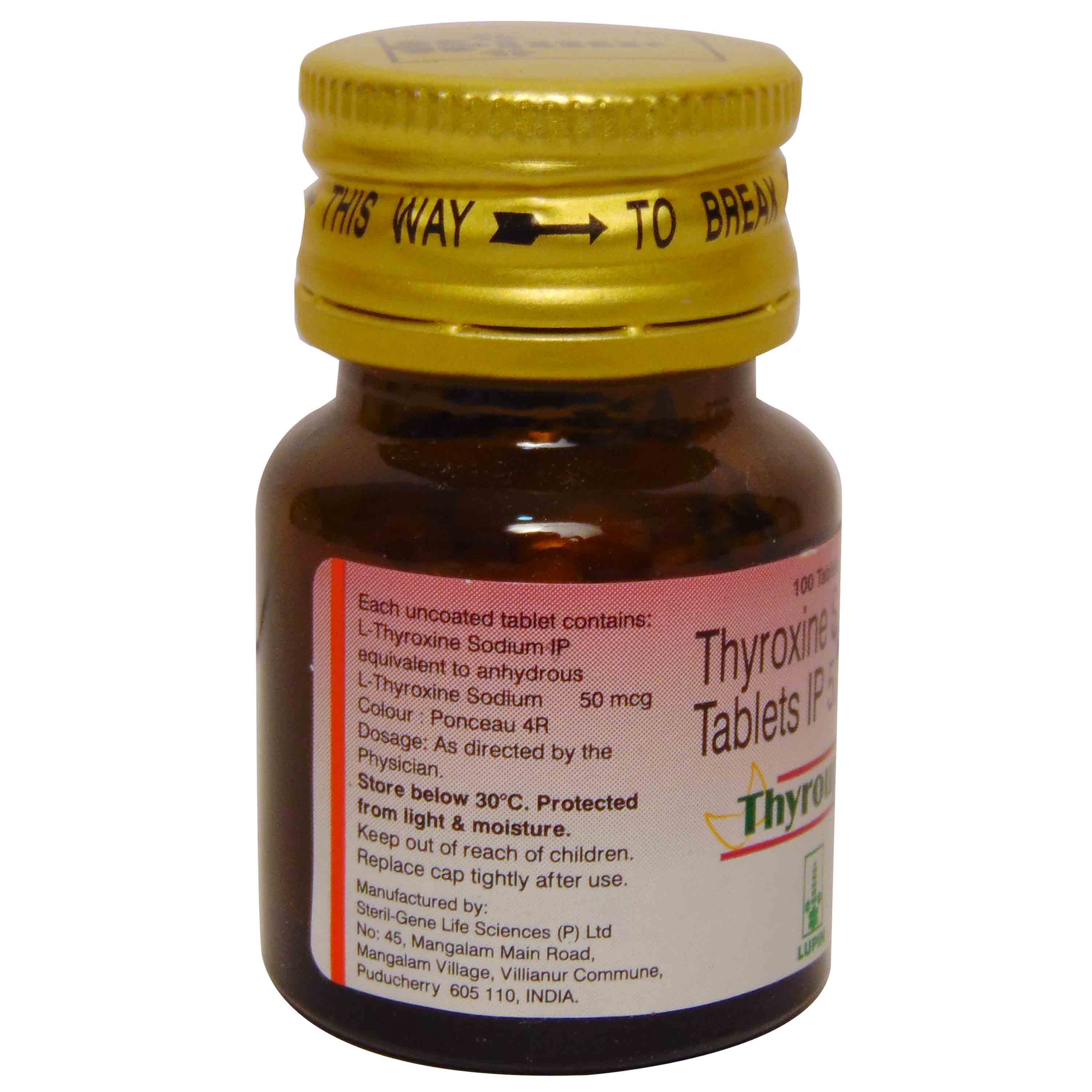 Thyroup 50 Tablet 100's, Pack of 1 TABLET Thyroup 50 Tablet 100's, Pack of 1 TABLET