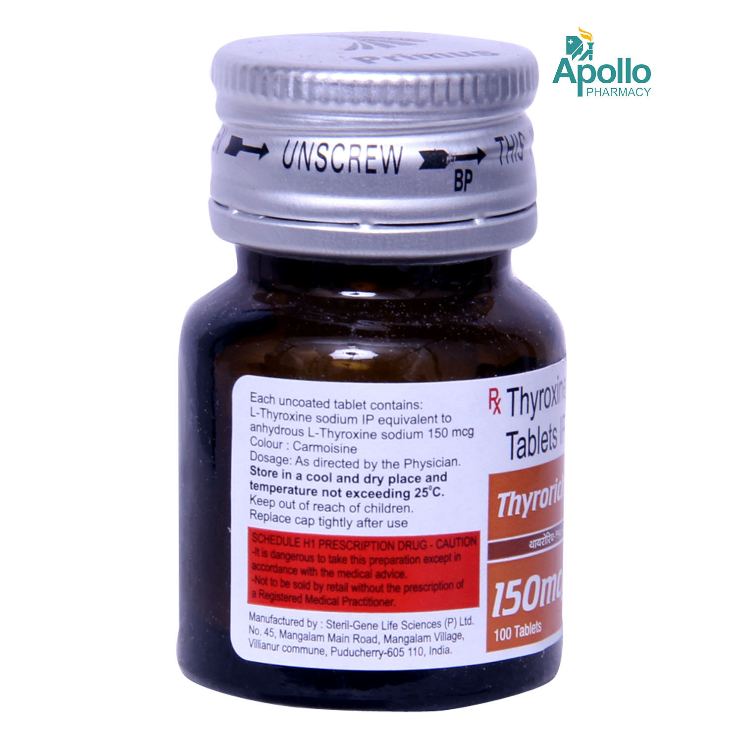 Thyrorich 150 mcg Tablet 100's, Pack of 1 Tablet Thyrorich 150 mcg Tablet 100's, Pack of 1 Tablet