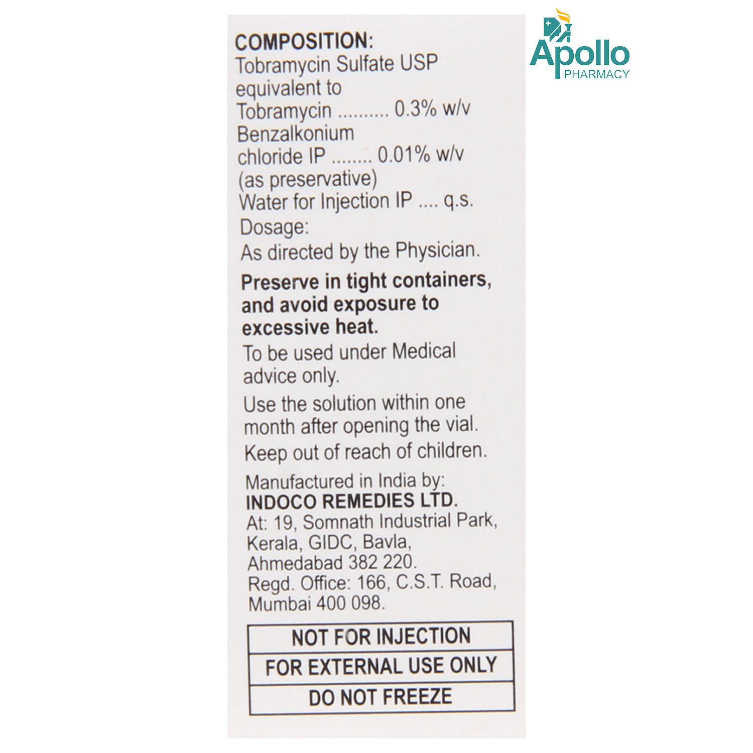 Tobaren Eye/Ear Drops 5 ml, Pack of 1 Eye/Ear Drops Tobaren Eye/Ear Drops 5 ml, Pack of 1 Eye/Ear Drops