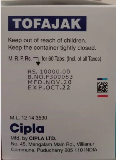 Tofajak Tablet 60's, Pack of 1 TABLET Tofajak Tablet 60's, Pack of 1 TABLET