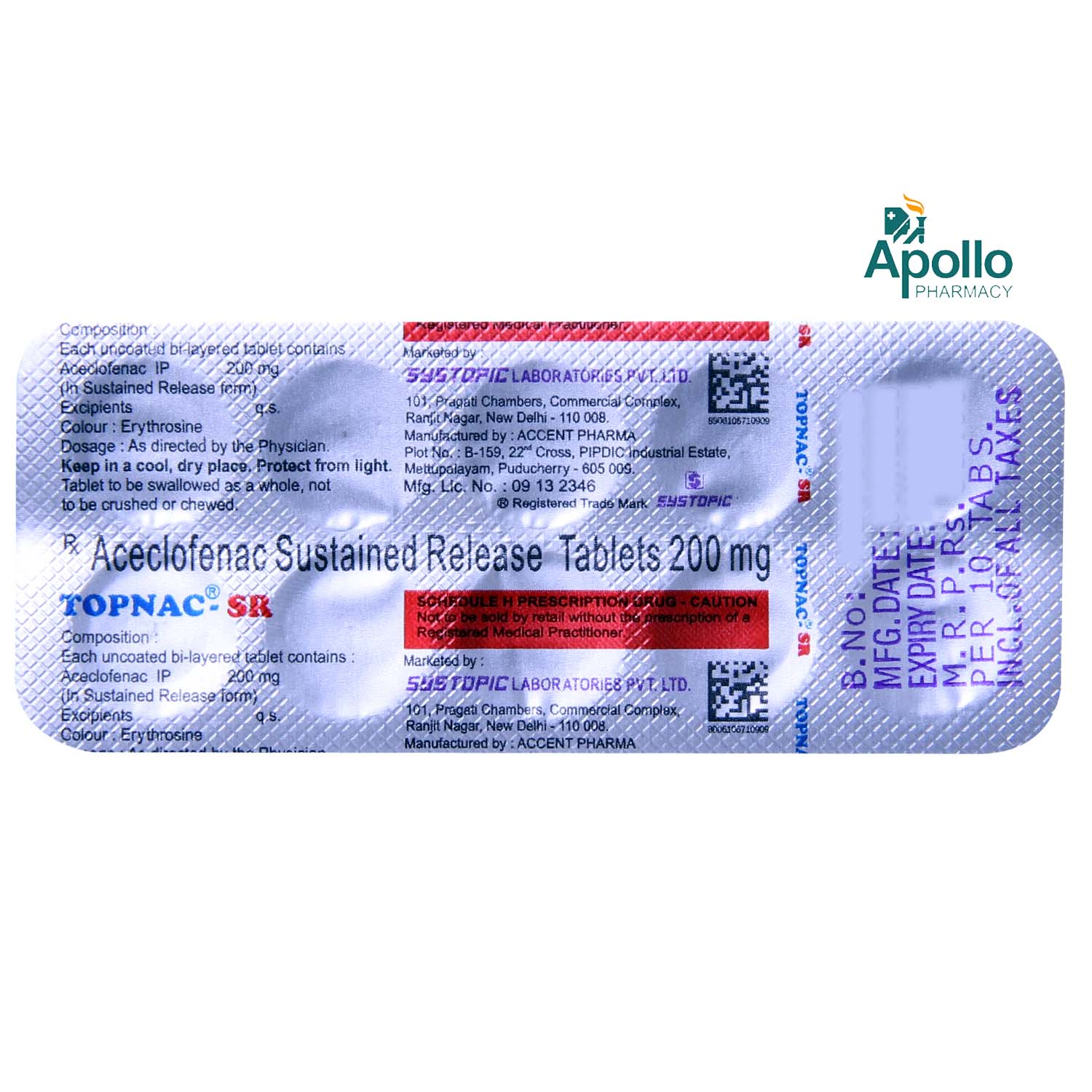 Topnac SR Tablet 10's, Pack of 10 TABLETS Topnac SR Tablet 10's, Pack of 10 TABLETS