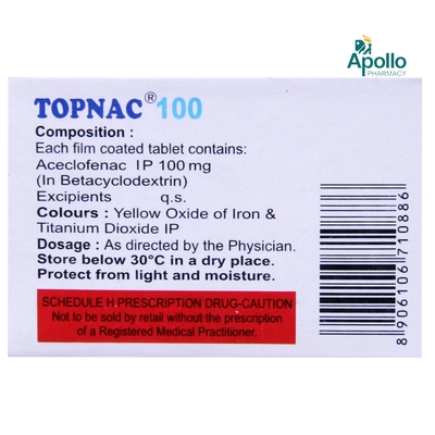 Topnac 100 Tablet 10's, Pack of 10 TABLETS