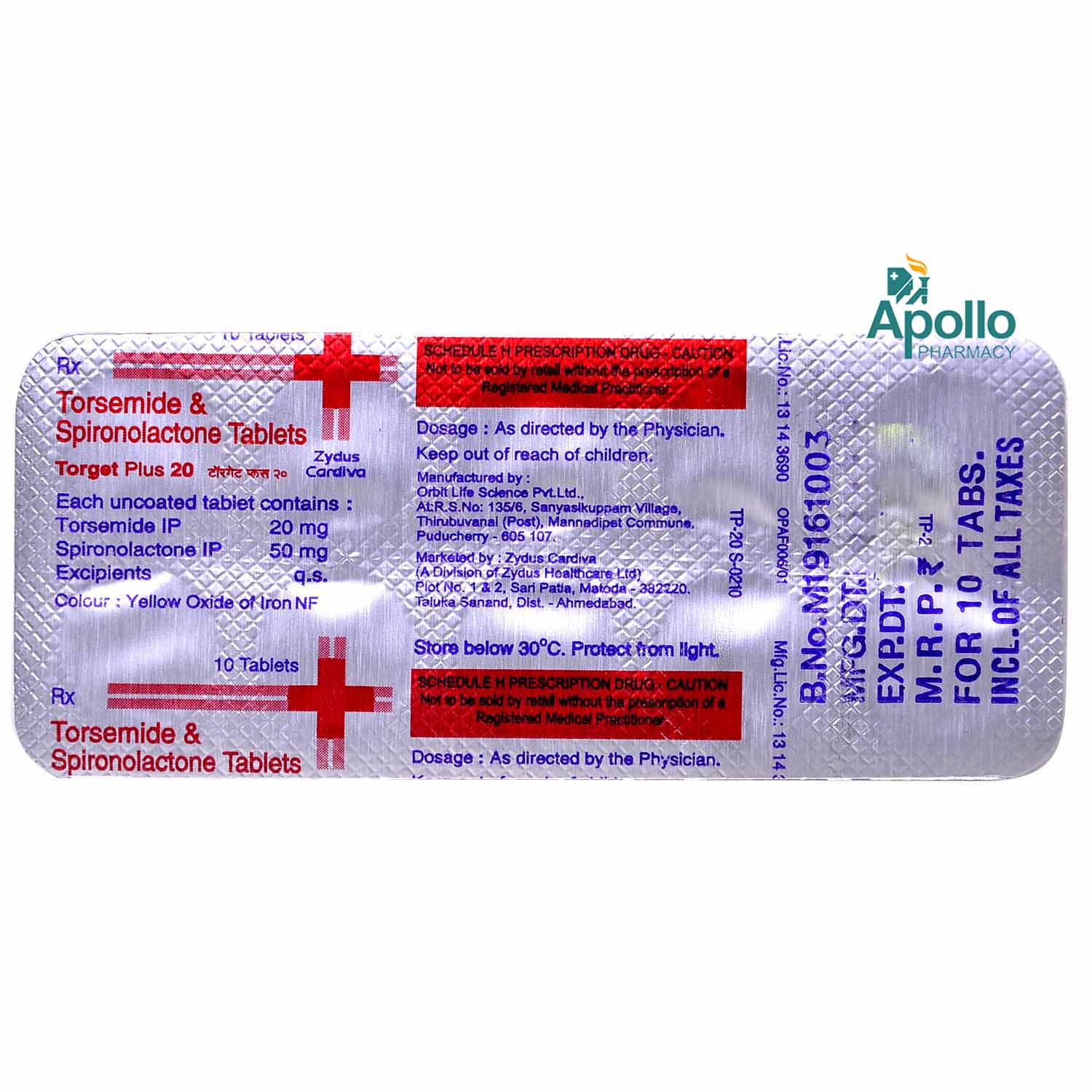 Torget Plus 20 Tablet 10's, Pack of 10 Torget Plus 20 Tablet 10's, Pack of 10