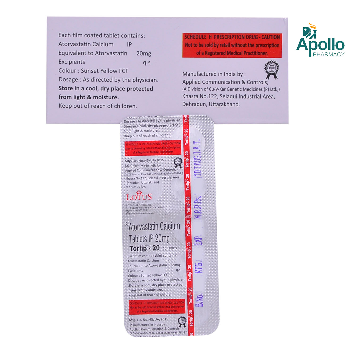 TORLIP 20MG TABLET 10'S, Pack of 10 TABLETS TORLIP 20MG TABLET 10'S, Pack of 10 TABLETS