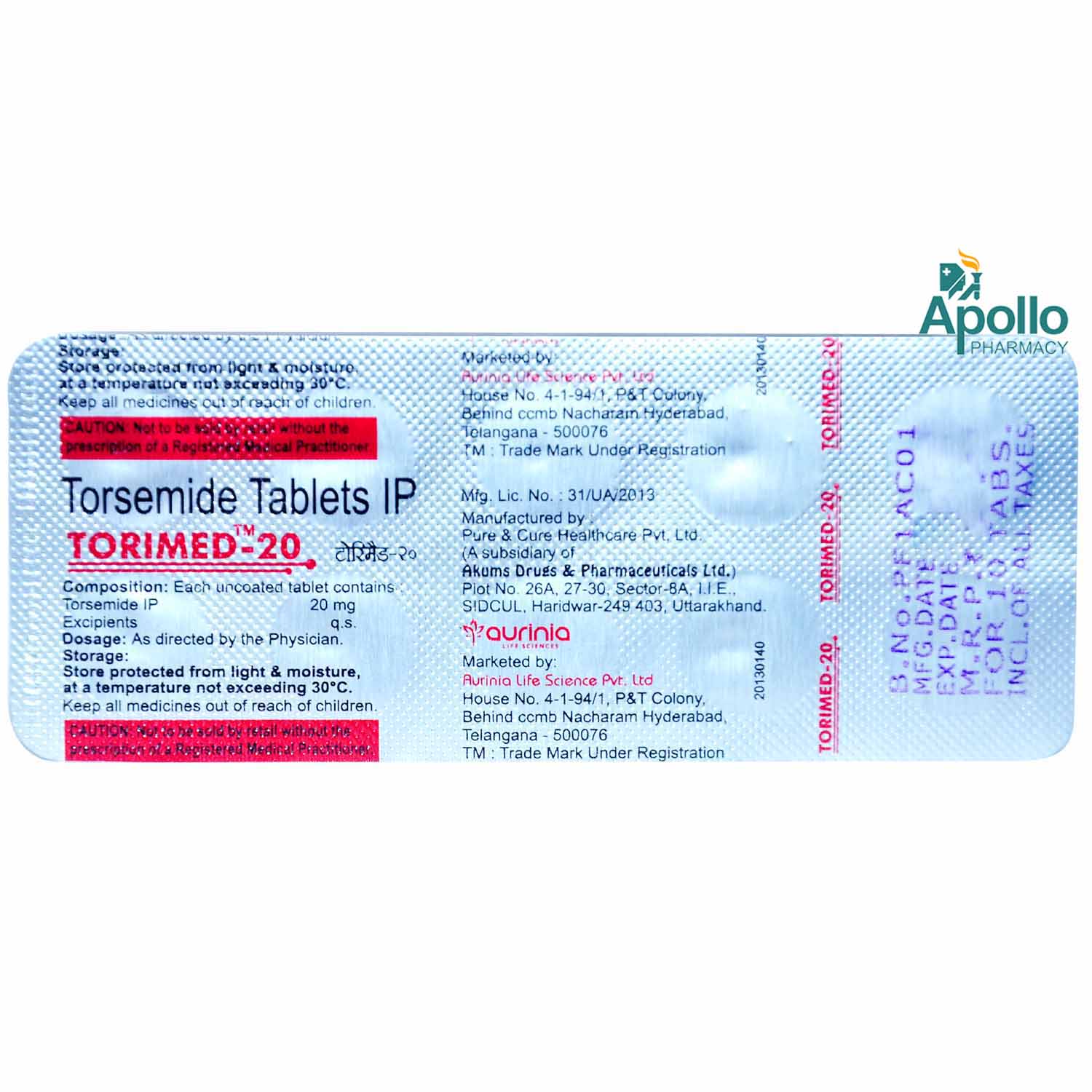 Torimed-20Mg Tablet 10'S, Pack of 10 TabletS Torimed-20Mg Tablet 10'S, Pack of 10 TabletS