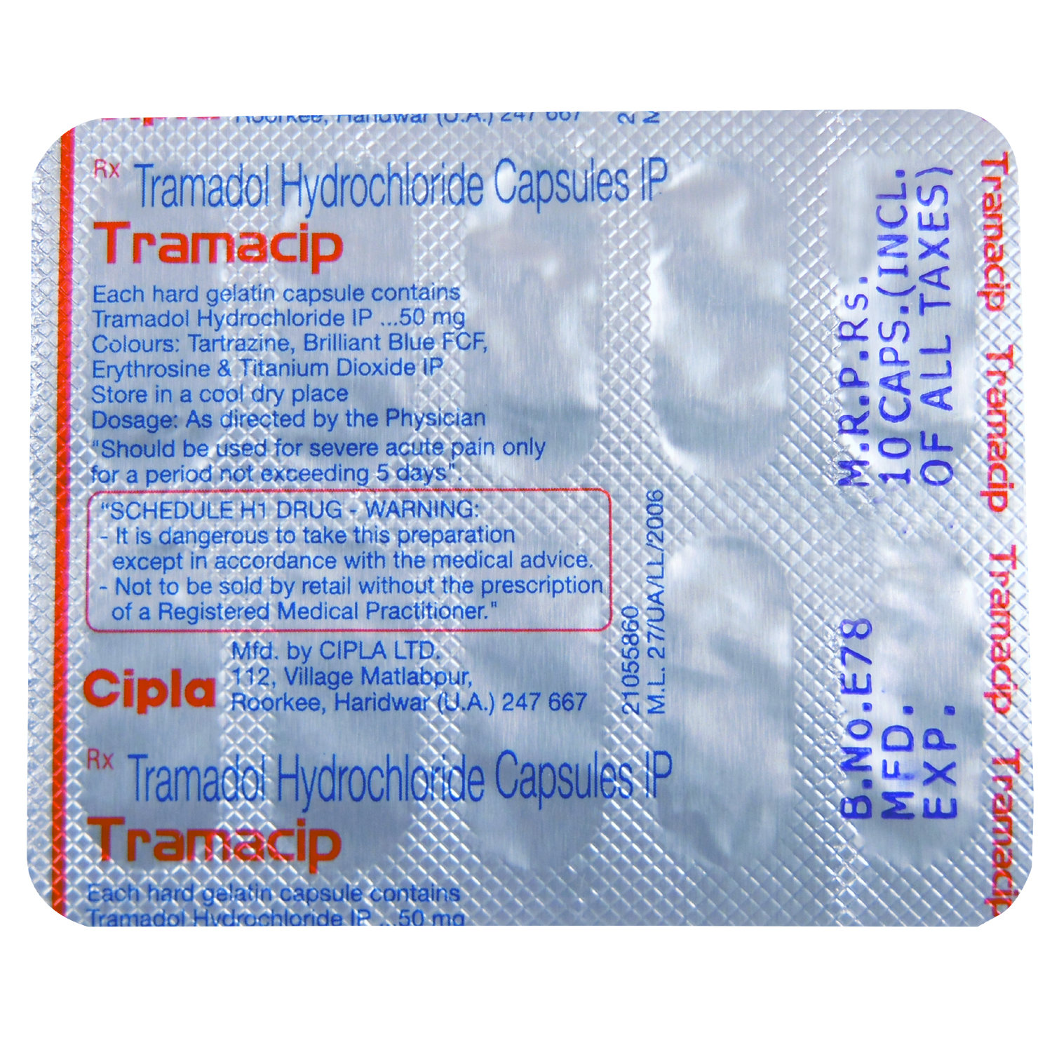 TRAMACIP CAPSULE, Pack of 10 CapsuleS TRAMACIP CAPSULE, Pack of 10 CapsuleS