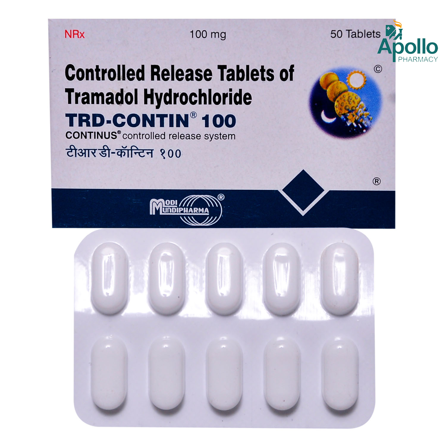 TRD CONTIN 100MG TABLET , Pack of 10 TABLETS TRD CONTIN 100MG TABLET , Pack of 10 TABLETS