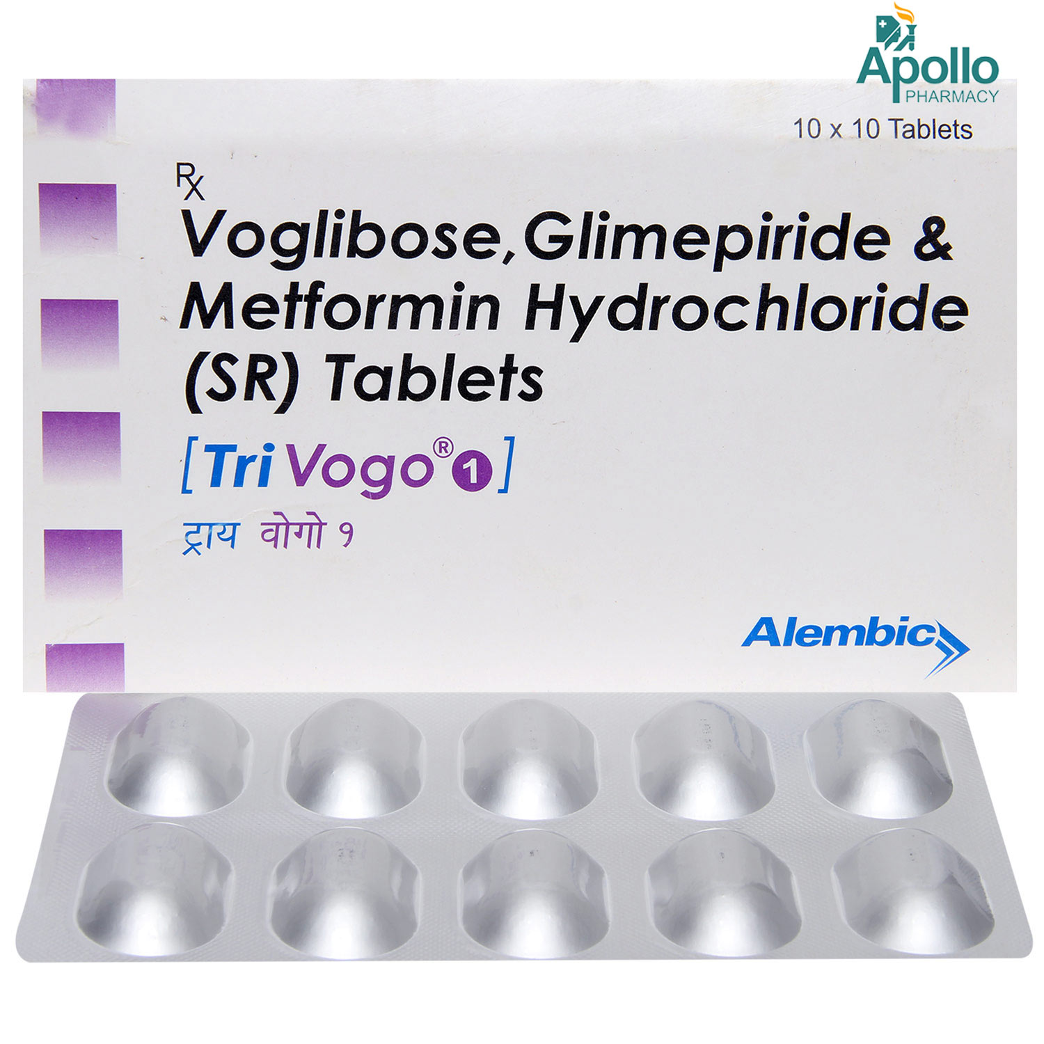 Tri Vogo 1 Tablet 10's, Pack of 10 TabletS Tri Vogo 1 Tablet 10's, Pack of 10 TabletS