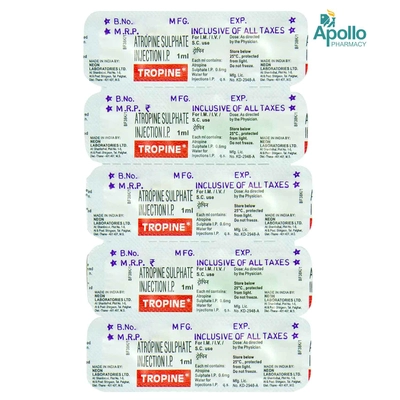 TROPINE INJECTION 1ML, Pack of 1 INJECTION