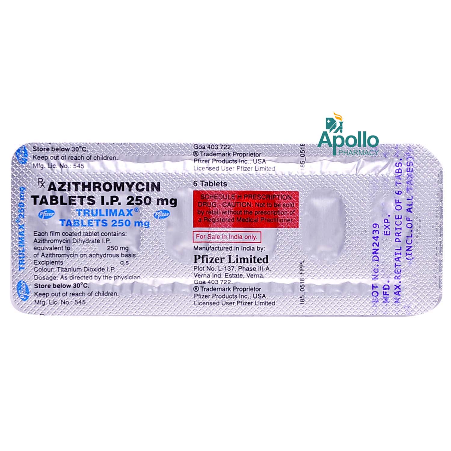 Trulimax 250 Tablet 6's, Pack of 6 TABLETS Trulimax 250 Tablet 6's, Pack of 6 TABLETS