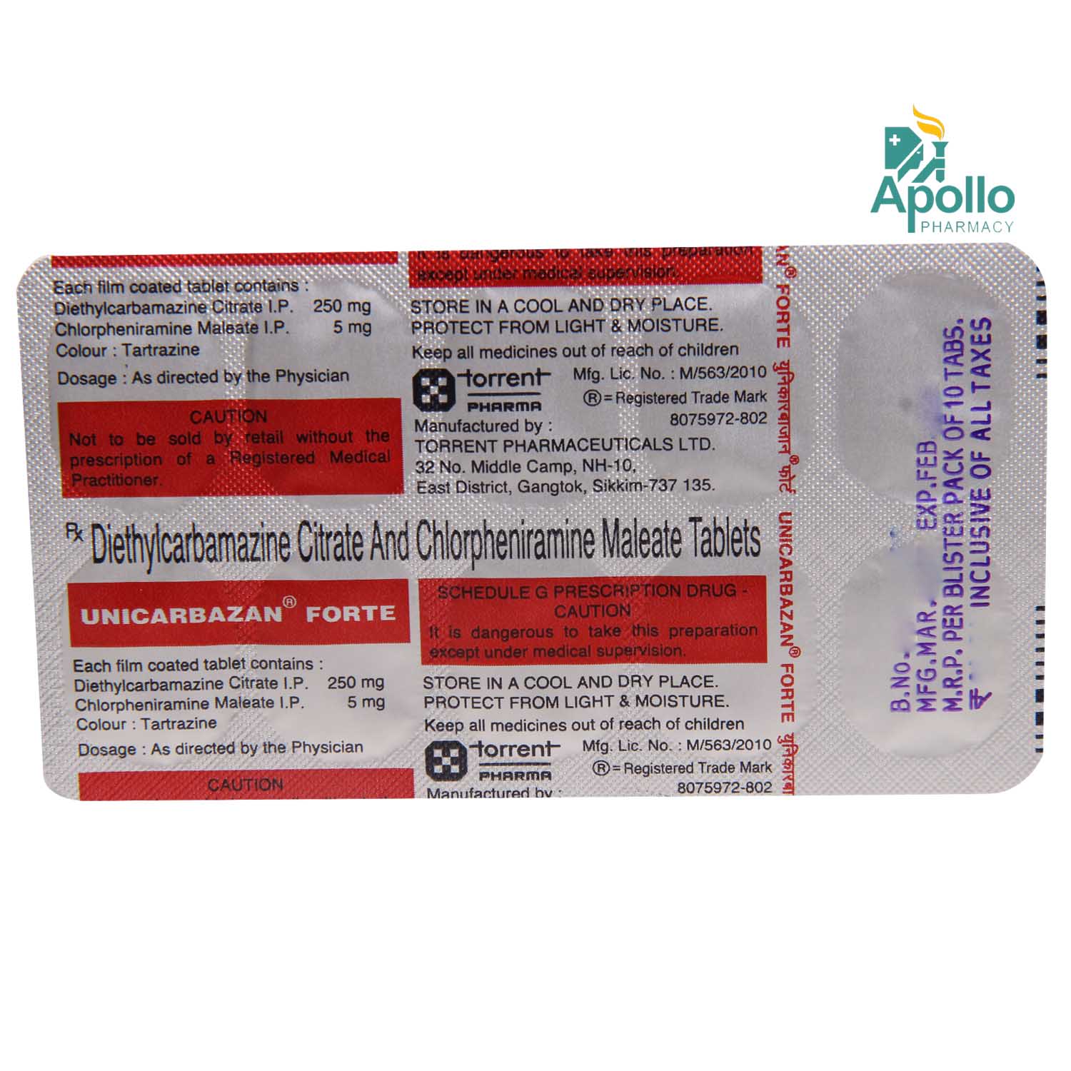 Unicarbazan Forte Tablet 10's, Pack of 10 TABLETS Unicarbazan Forte Tablet 10's, Pack of 10 TABLETS