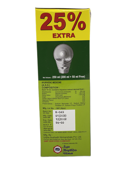 UNJHA SHANKH PUSHPI SYRUP 450ML, Pack of 1 UNJHA SHANKH PUSHPI SYRUP 450ML, Pack of 1