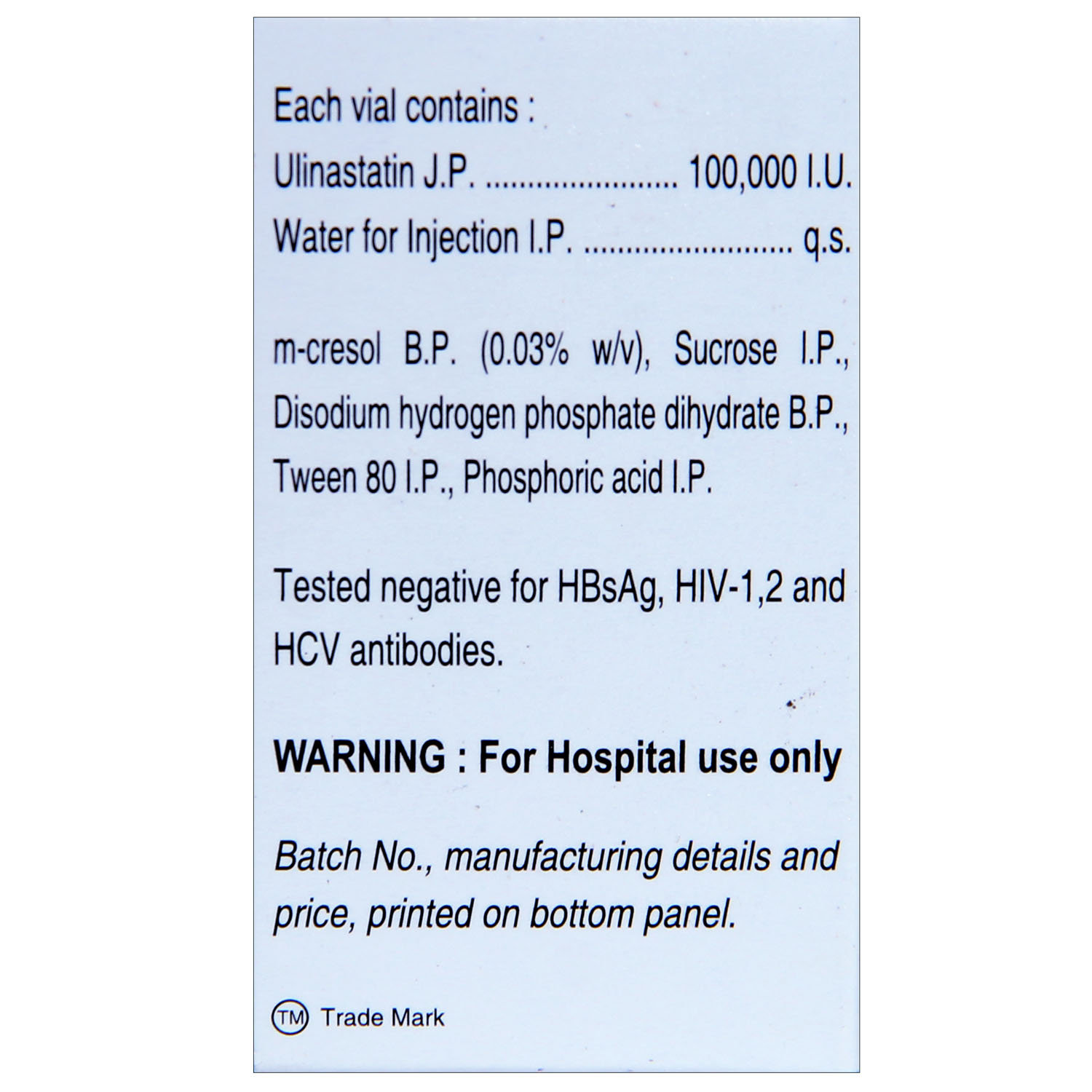 U-Tryp 100000IU Injection 4 ml
, Pack of 1 U-Tryp 100000IU Injection 4 ml
, Pack of 1