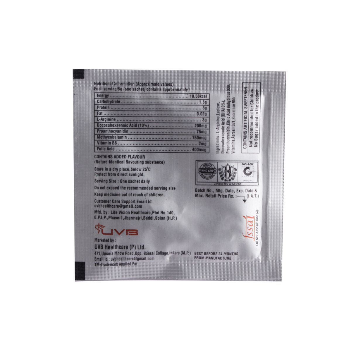 Uvargin 5Gm Orange Flavour S/F Granules, Pack of 1 Uvargin 5Gm Orange Flavour S/F Granules, Pack of 1