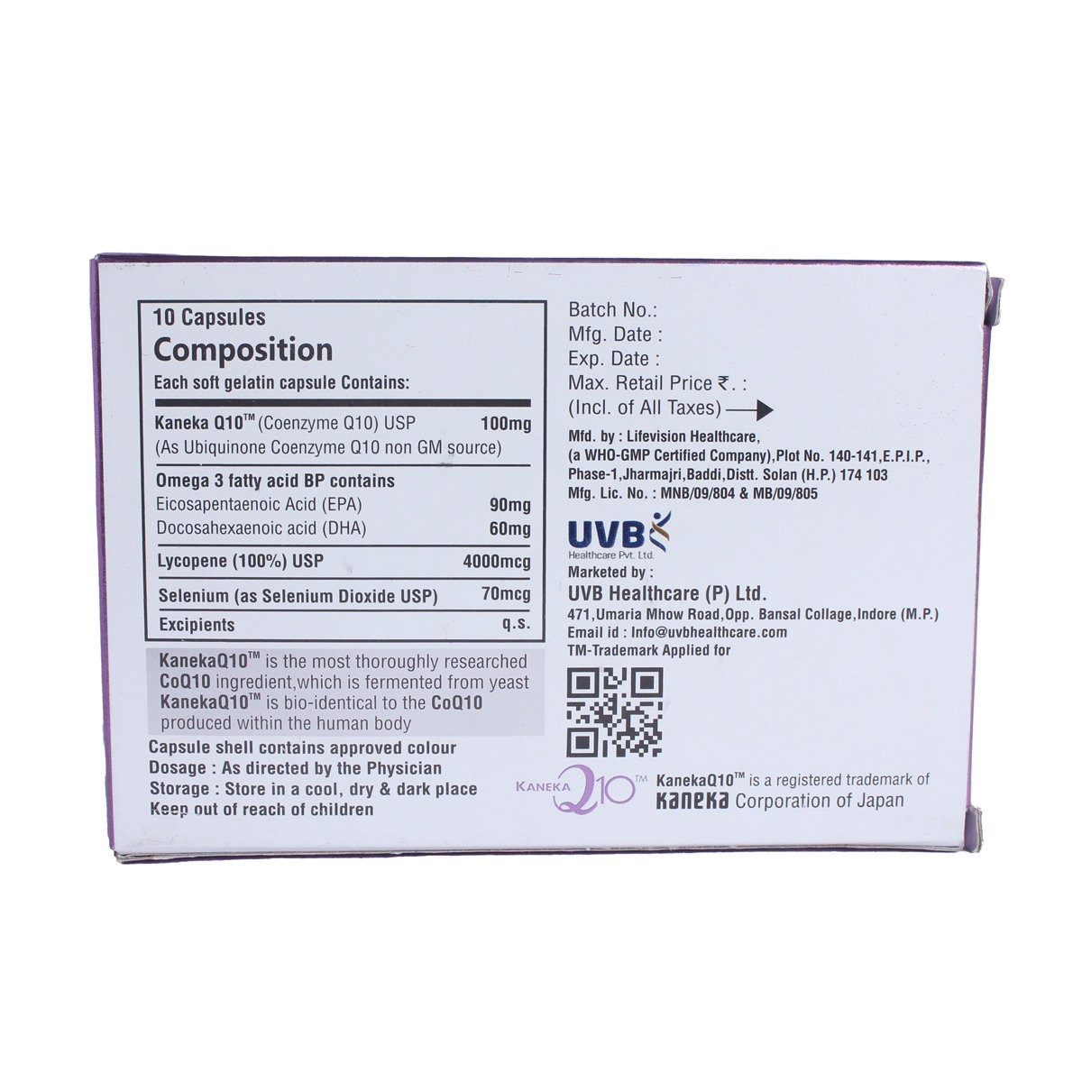 UV-Q10 Tablet 10's, Pack of 10 TABLETS UV-Q10 Tablet 10's, Pack of 10 TABLETS