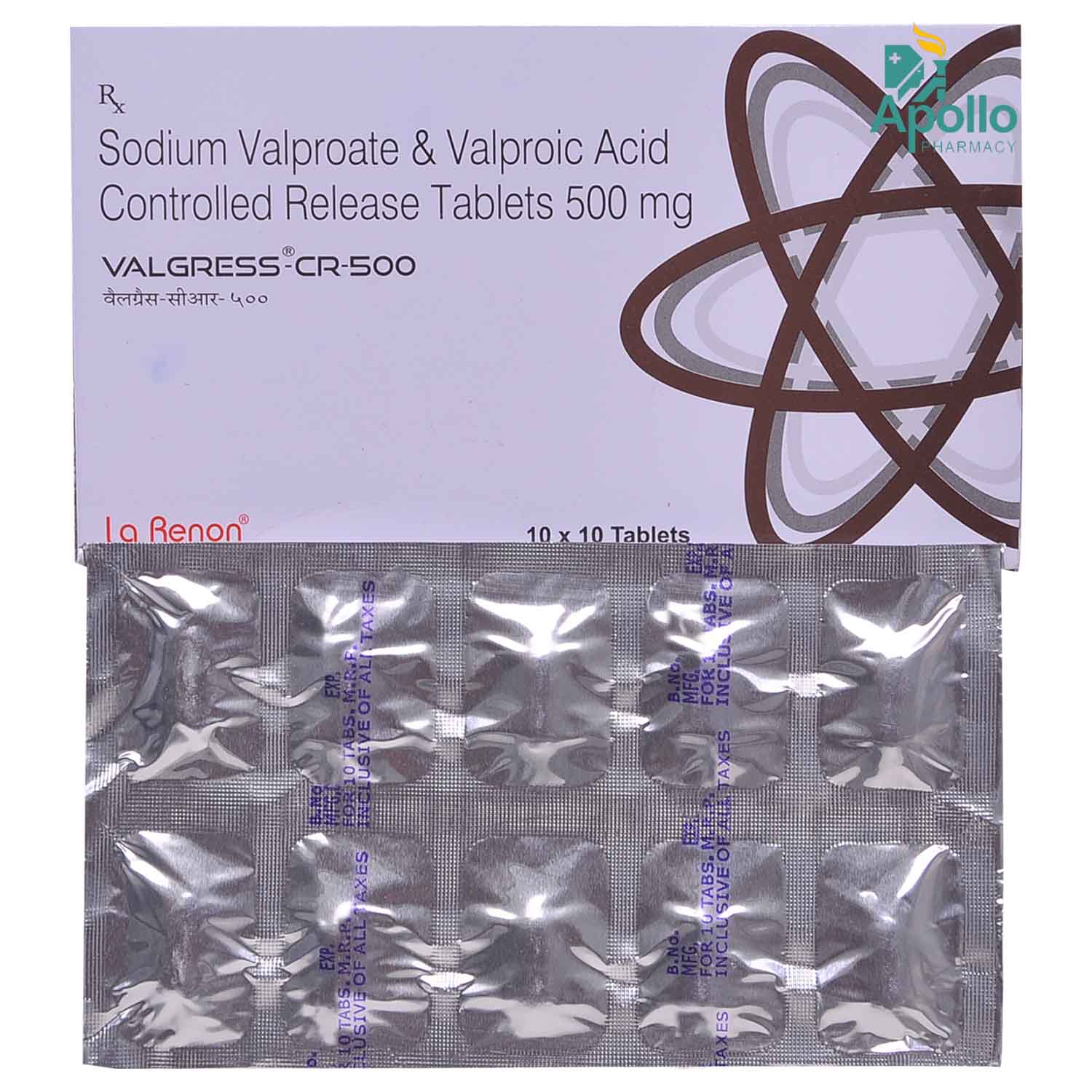 Valgress-CR-500 Tablet 10's, Pack of 10 TABLETS Valgress-CR-500 Tablet 10's, Pack of 10 TABLETS