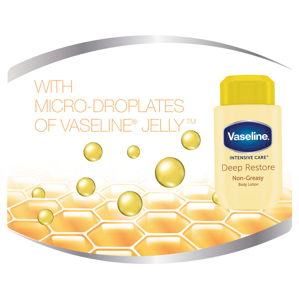 Vaseline Intensive Care Deep Restore Body Lotion 20 ml | Long Lasting Moisturization | For Dry Skin | Non Greasy Formula, Pack of 1 Vaseline Intensive Care Deep Restore Body Lotion 20 ml | Long Lasting Moisturization | For Dry Skin | Non Greasy Formula, Pack of 1