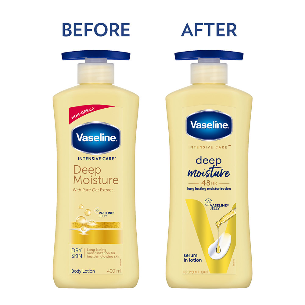 Vaseline Intensive Care Deep Moisture Body Lotion 400 ml | Long Lasting Moisturization Upto 48 Hrs | Non Greasy & Fast Absorbing | For Dry Skin, Pack of 1 Vaseline Intensive Care Deep Moisture Body Lotion 400 ml | Long Lasting Moisturization Upto 48 Hrs | Non Greasy & Fast Absorbing | For Dry Skin, Pack of 1