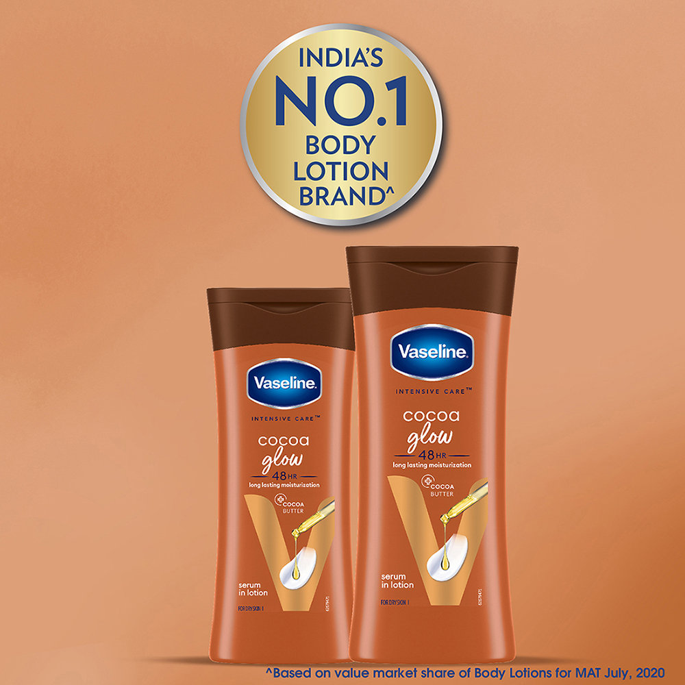 Vaseline Intensive Care Cocoa Glow Body Lotion 200 ml | With Cocoa Butter | Provides 48 hrs Of Moisturization | Non Greasy & Fast Absorbing | For Dry Skin, Pack of 1 Vaseline Intensive Care Cocoa Glow Body Lotion 200 ml | With Cocoa Butter | Provides 48 hrs Of Moisturization | Non Greasy & Fast Absorbing | For Dry Skin, Pack of 1