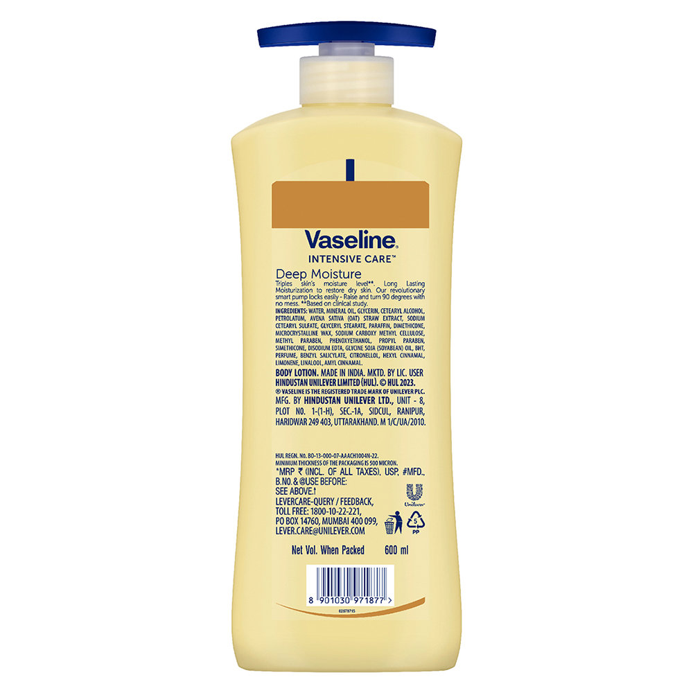 Vaseline Intensive Care Deep Moisture Body Lotion 600 ml, Pack of 1 Vaseline Intensive Care Deep Moisture Body Lotion 600 ml, Pack of 1