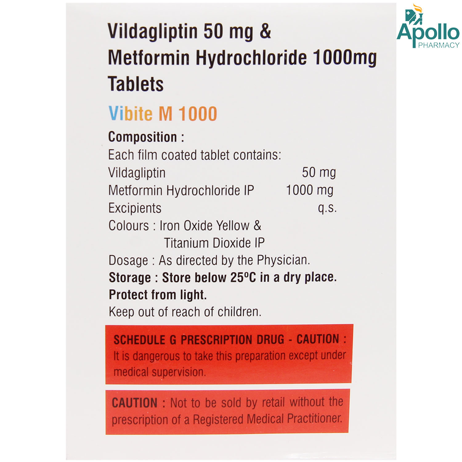 Vibite M 1000mg Tablet 15's, Pack of 15 TabletS Vibite M 1000mg Tablet 15's, Pack of 15 TabletS