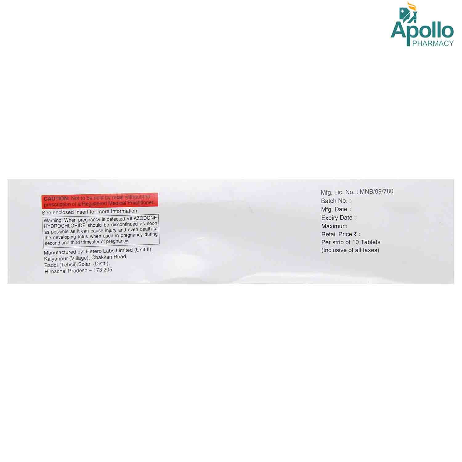 Vilazine 20 Tablet 10's, Pack of 10 TABLETS Vilazine 20 Tablet 10's, Pack of 10 TABLETS