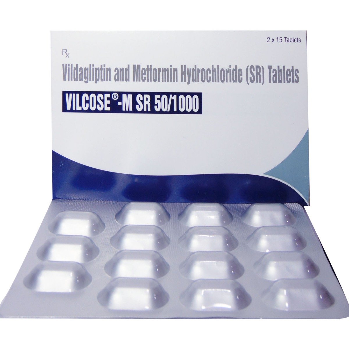 Vilcose-M SR 50/1000 Tablet 15's, Pack of 15 Vilcose-M SR 50/1000 Tablet 15's, Pack of 15