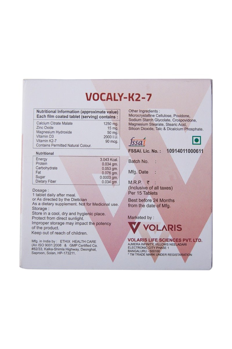 Vocaly-K2-7 Tablet 15'S, Pack of 15 Vocaly-K2-7 Tablet 15'S, Pack of 15