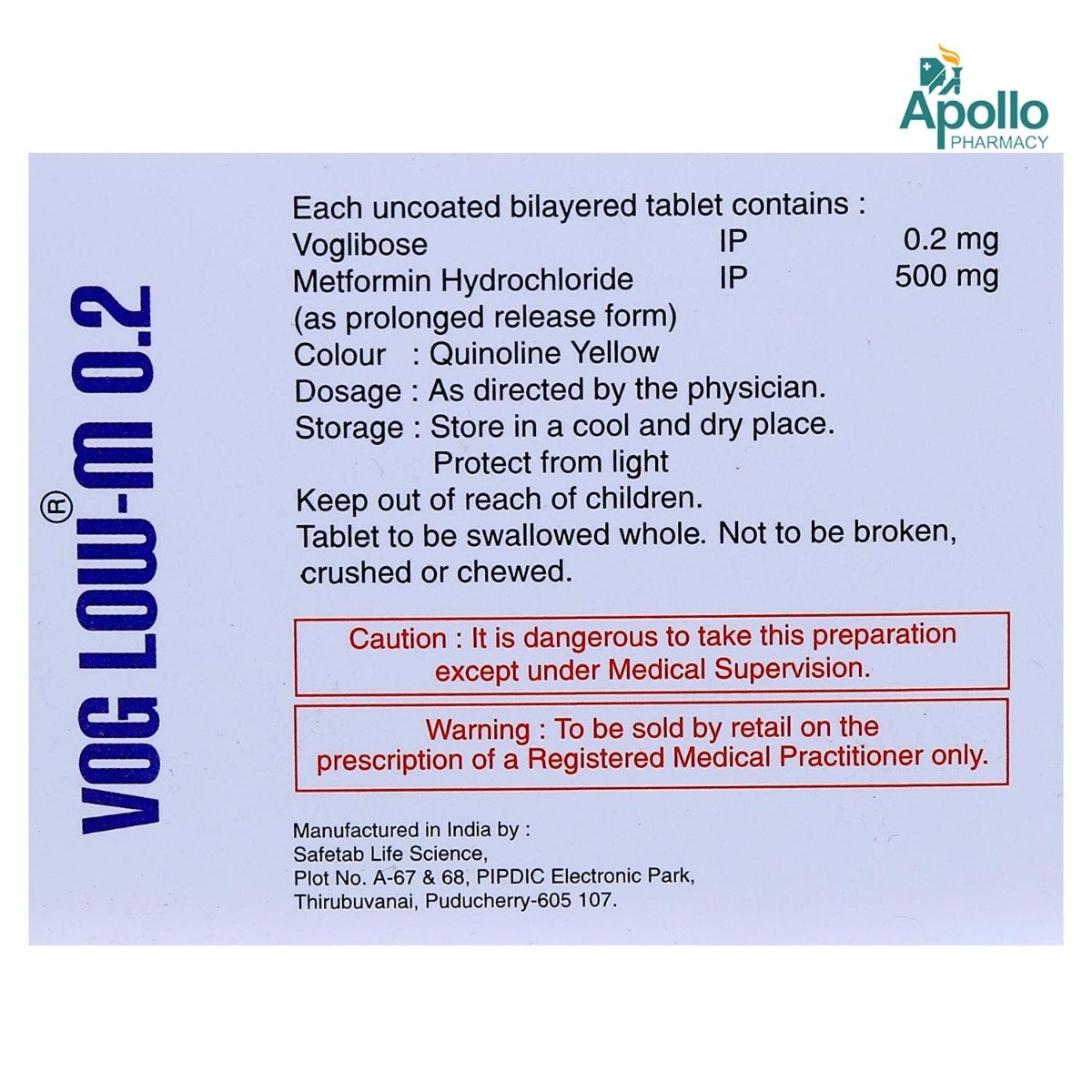 Voglow M 0.2 Tablet 10's, Pack of 10 Voglow M 0.2 Tablet 10's, Pack of 10