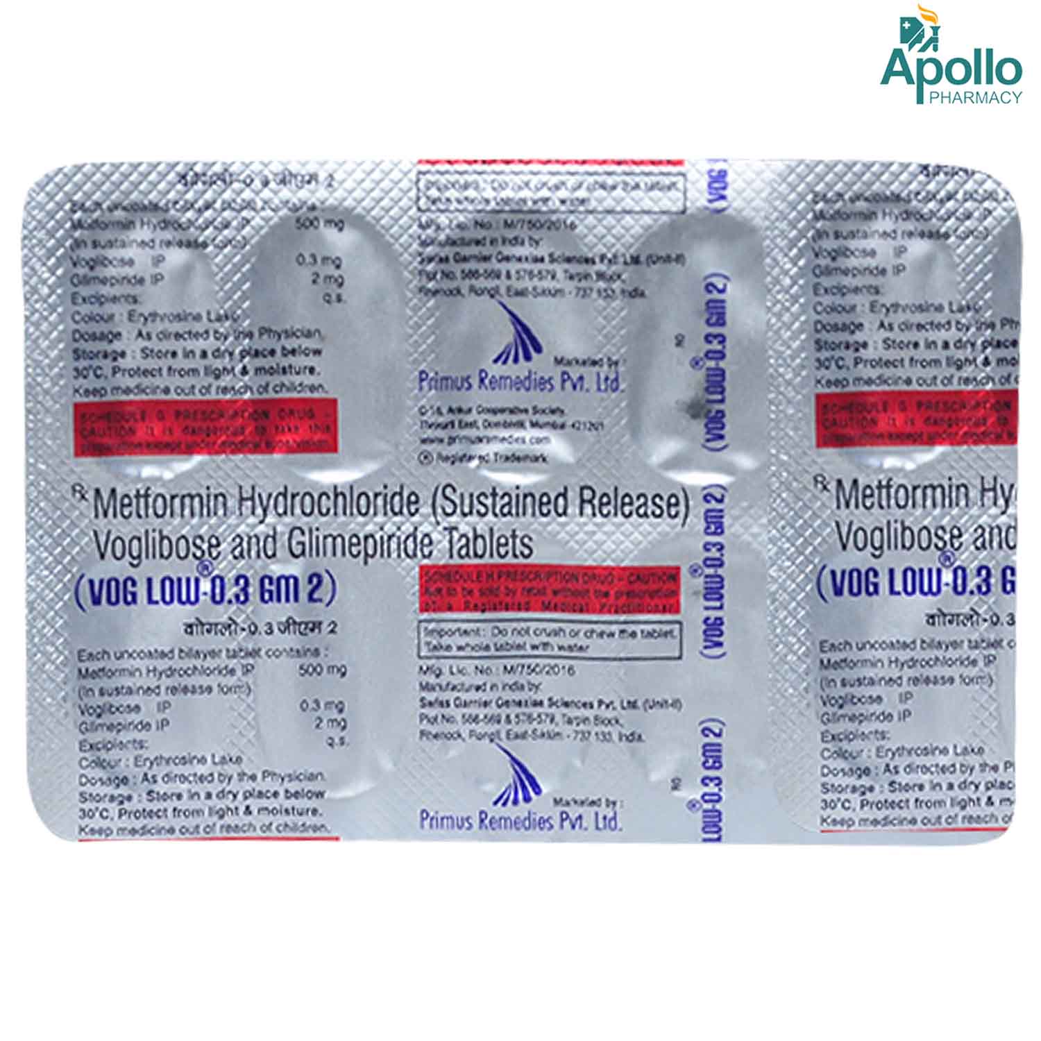 Vog Low-0.3 GM 2 Tablet 10's, Pack of 10 TABLETS Vog Low-0.3 GM 2 Tablet 10's, Pack of 10 TABLETS