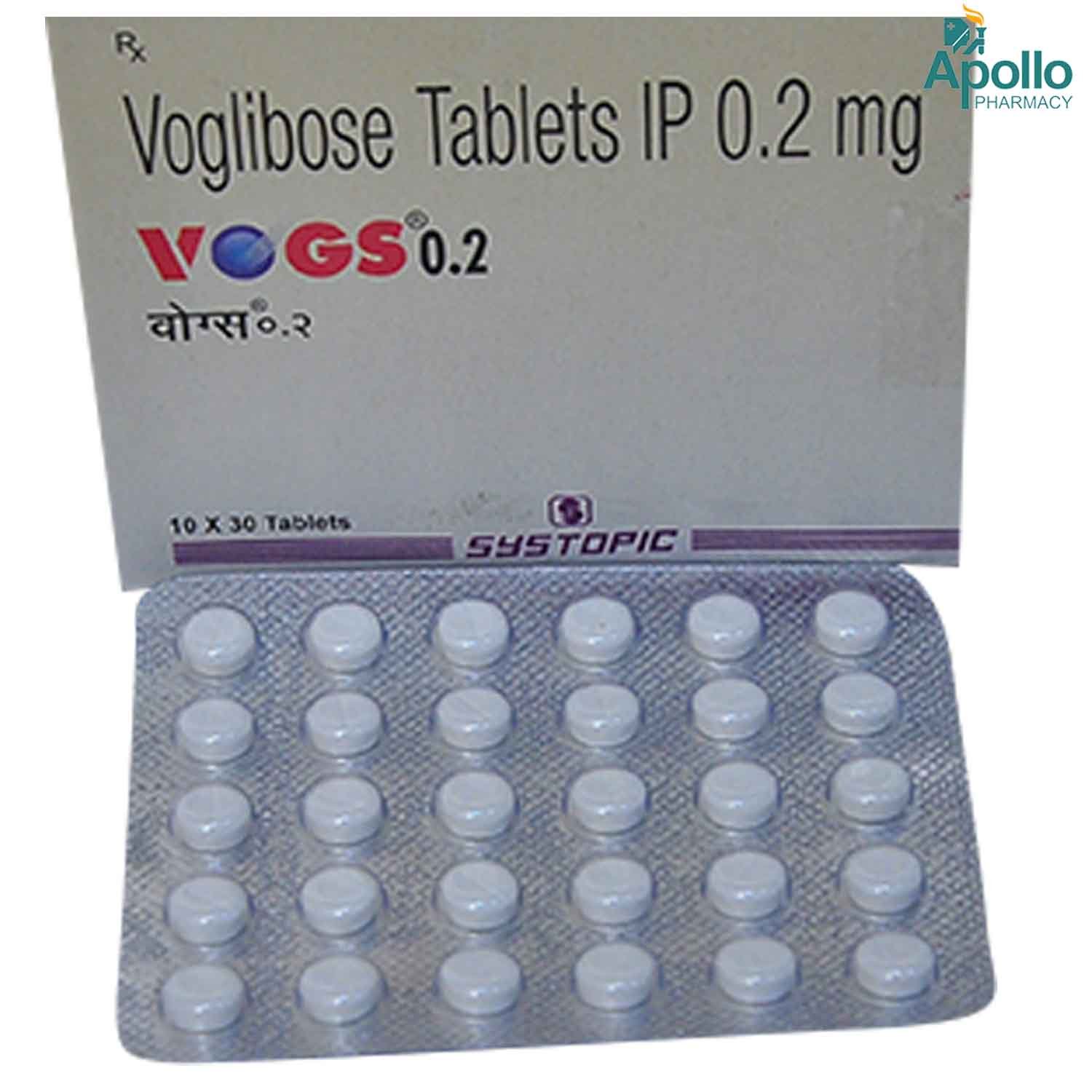Vogs 0.2 Tablet 30's, Pack of 30 TABLETS Vogs 0.2 Tablet 30's, Pack of 30 TABLETS