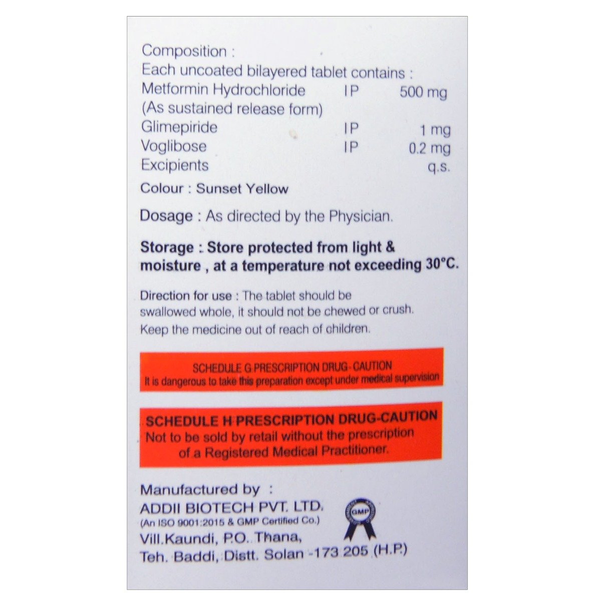 VOGLEAD GM 1MG TABLET 10'S, Pack of 10 VOGLEAD GM 1MG TABLET 10'S, Pack of 10