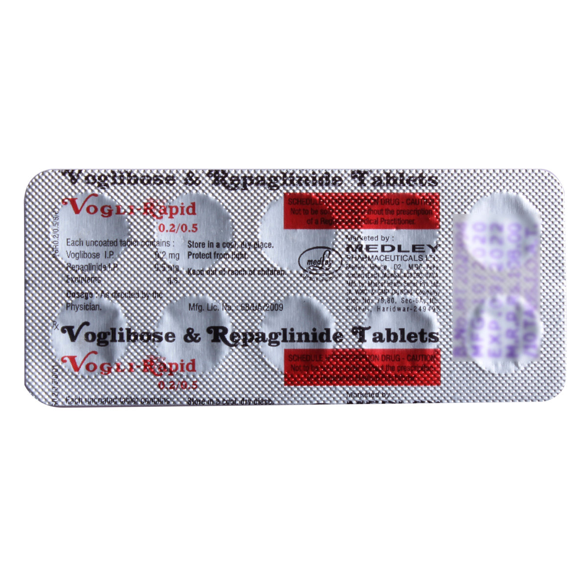 Vogli-Rapid 0.2 mg/0.5 mg Tablet 10's, Pack of 10 Vogli-Rapid 0.2 mg/0.5 mg Tablet 10's, Pack of 10
