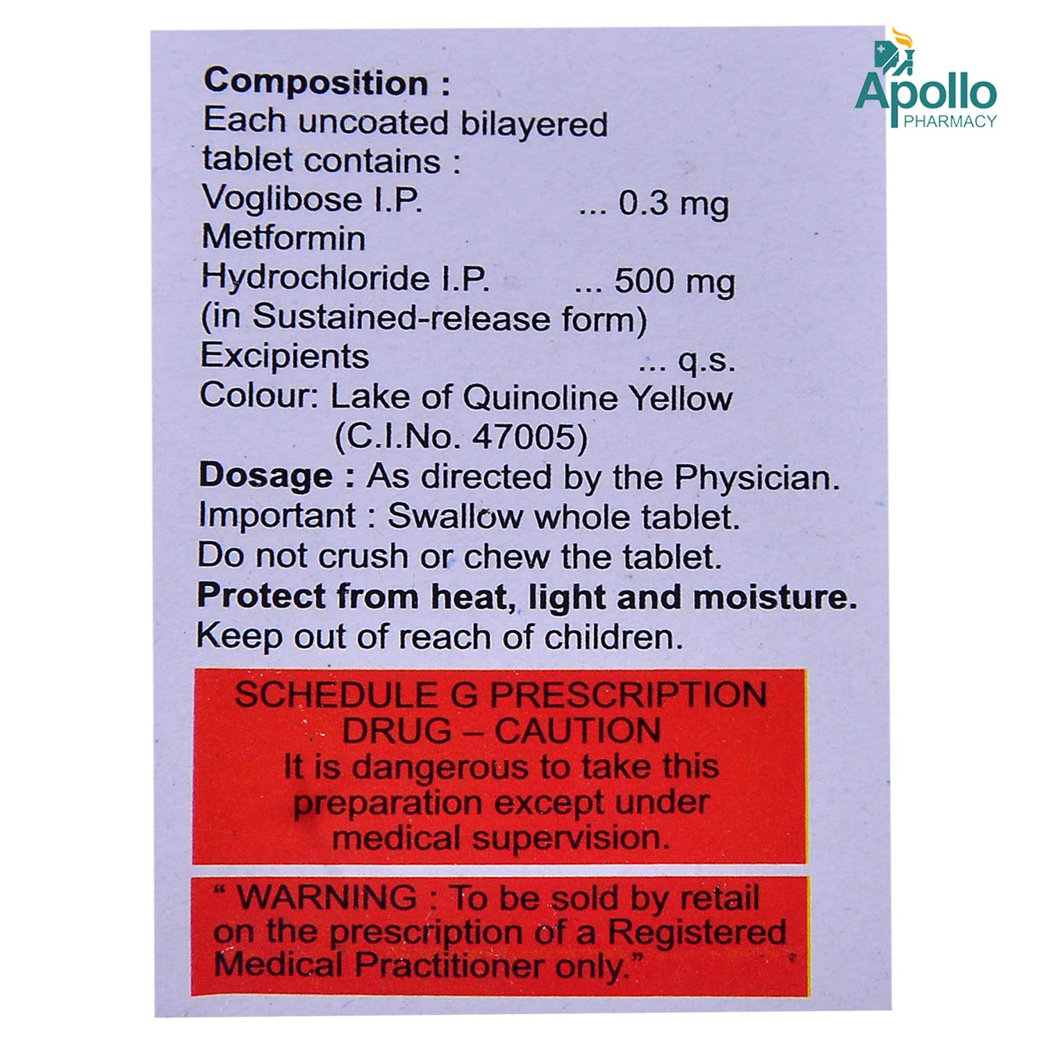 VOLIPHAGE M 0.3MG TABLET, Pack of 10 VOLIPHAGE M 0.3MG TABLET, Pack of 10